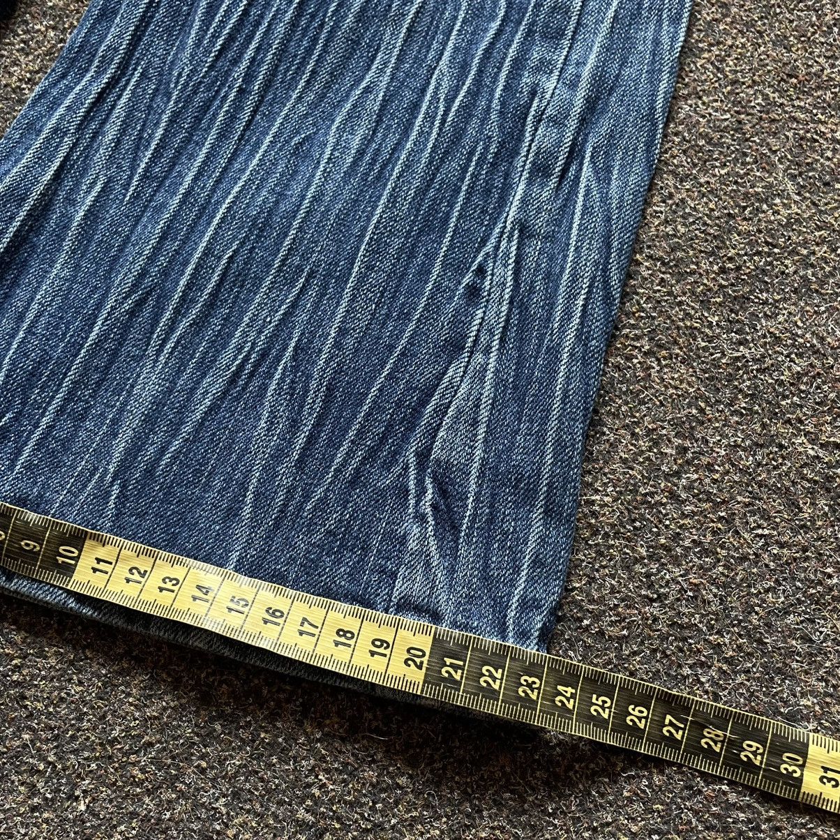 Vintage Vintage 90s Y2K Baggy Flared Jeans Skate Thrashed Logo 33 Size 33" - 8 Thumbnail