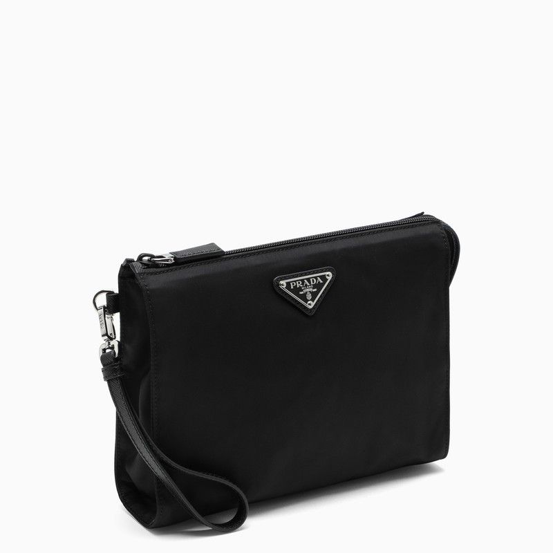 image of Prada Black Re-Nylon Pouch, Men's