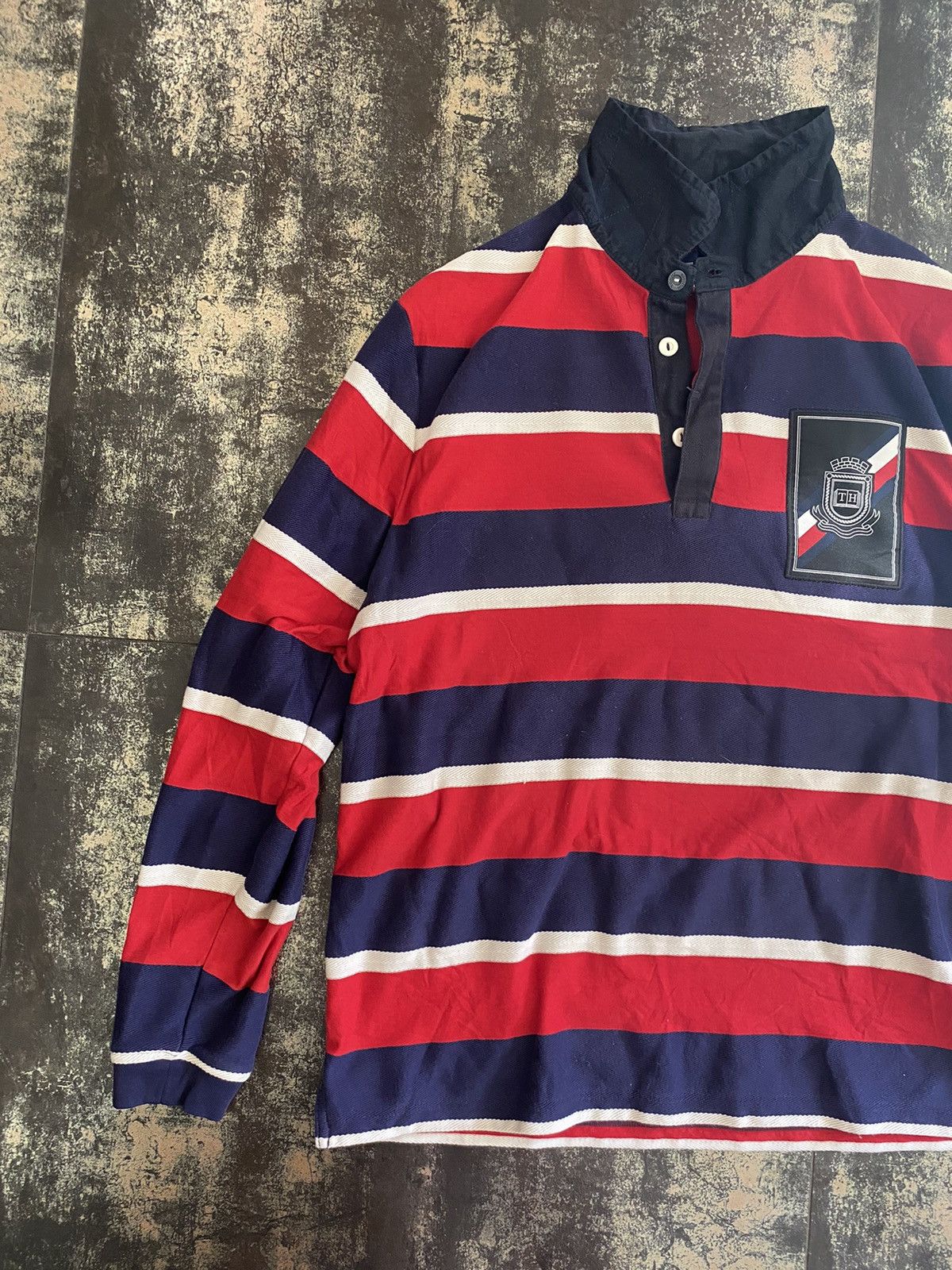 Polo Ralph Lauren × Vintage Polo Ralph Lauren distressed oversized rugby sweatshirt Size US L / EU 52-54 / 3 - 2 Thumbnail