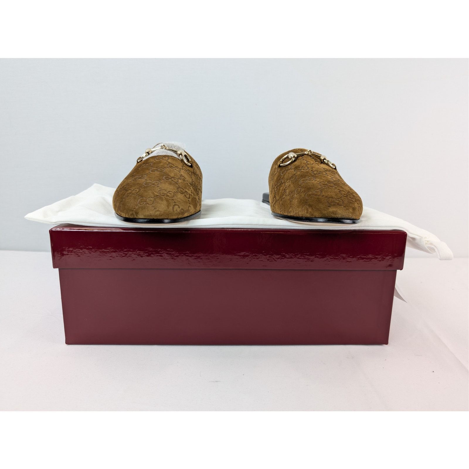 Gucci o1rshd1 men's GG Monogram Horsebit mules Slippers in brown Size US 9.5 / EU 42-43 - 17 Thumbnail