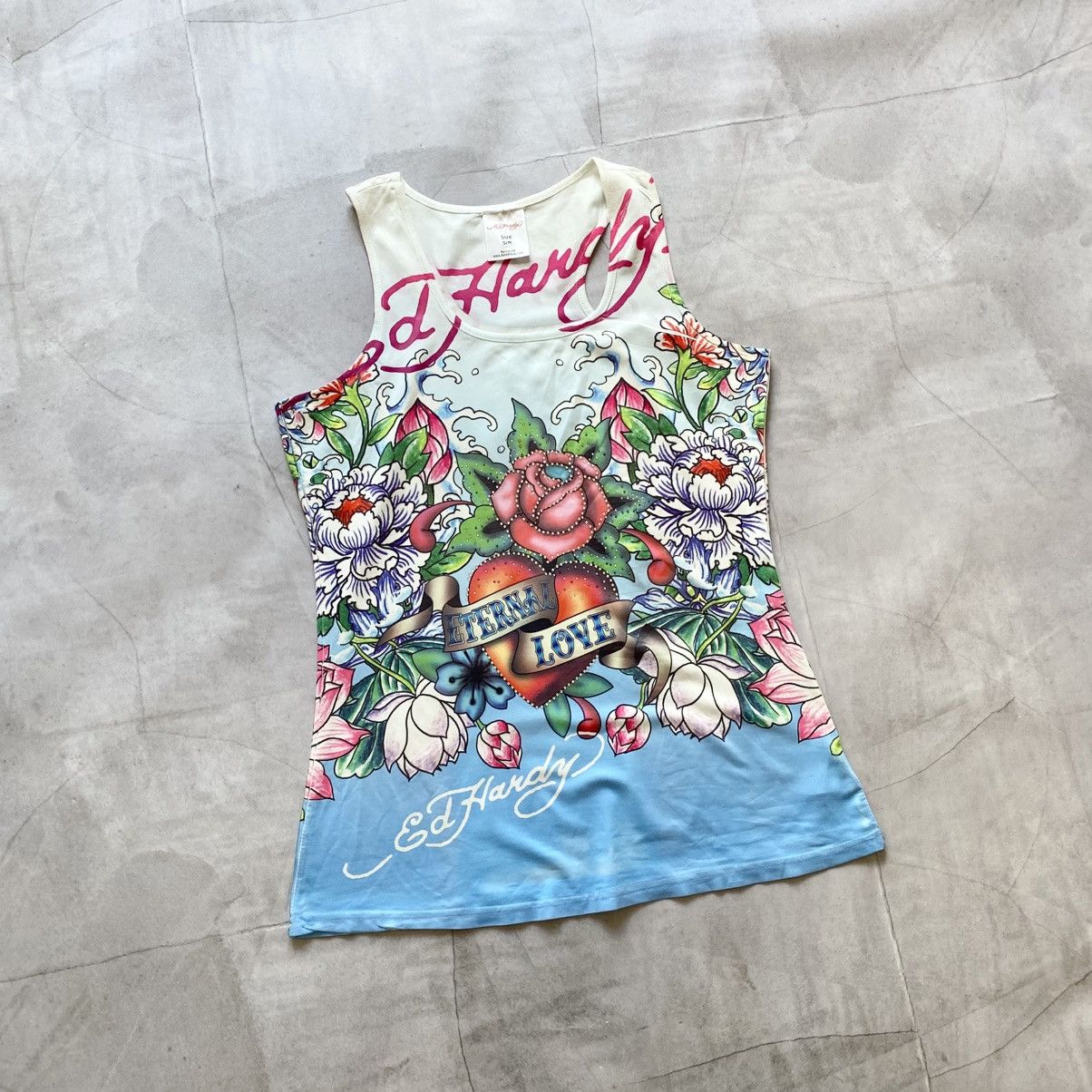 Ed Hardy Y2K Ed Hardy Tank Top Rhinestones Hysteric Glamour Vibe Size L / US 10 / IT 46 - 1 Thumbnail