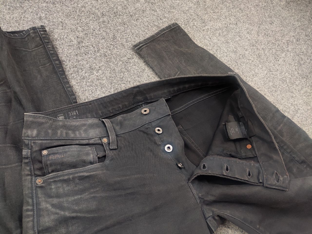 G-Star G Star Raw Vintage 3301 Gray Waxed Jeans if six was nine Size US 33 - 12 Thumbnail