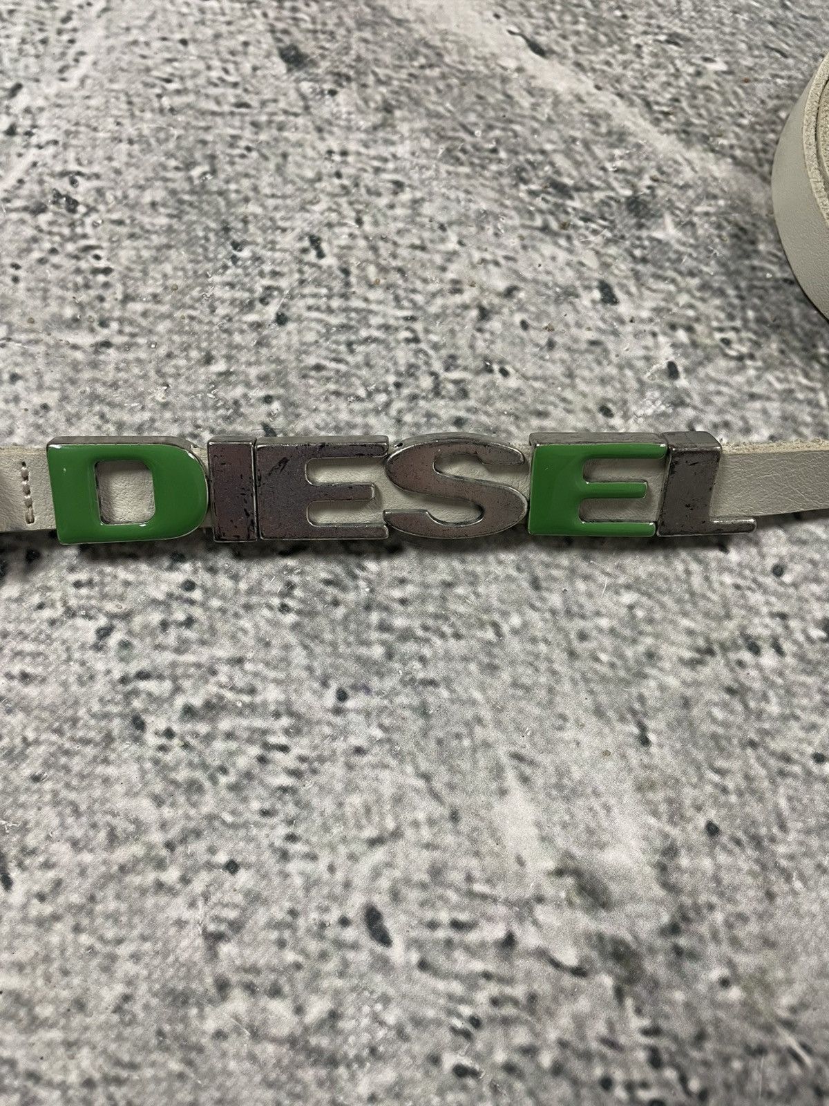 Diesel Diesel leather belt multicolour moving letters Y2K white Size 32 - 3 Thumbnail