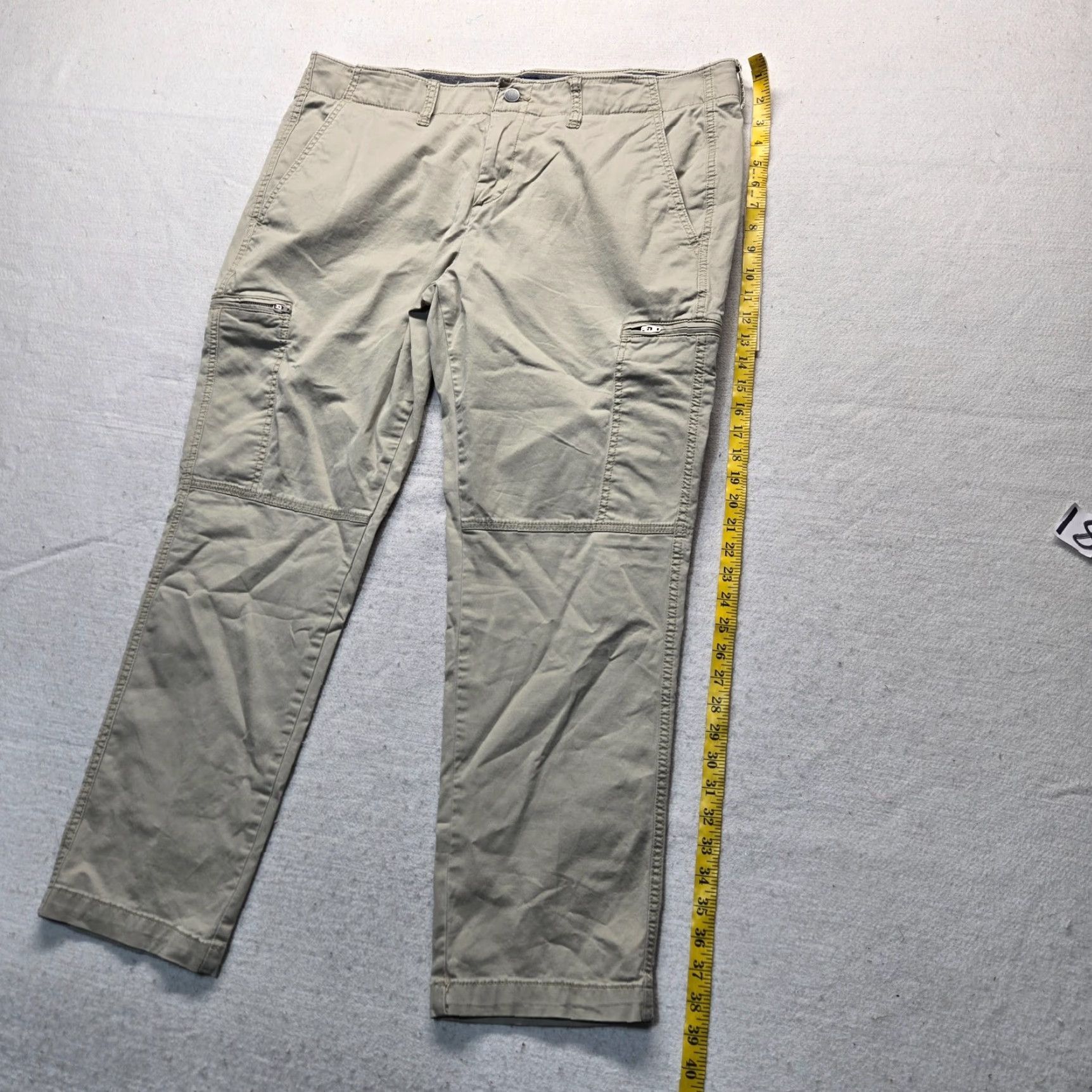 George George Solid Gray Chino Dress Pants Adult Men's Size 38 x 30 Beige Cotton Regular 38 Pants Men Mens Size US 38 / EU 54 - 7 Thumbnail