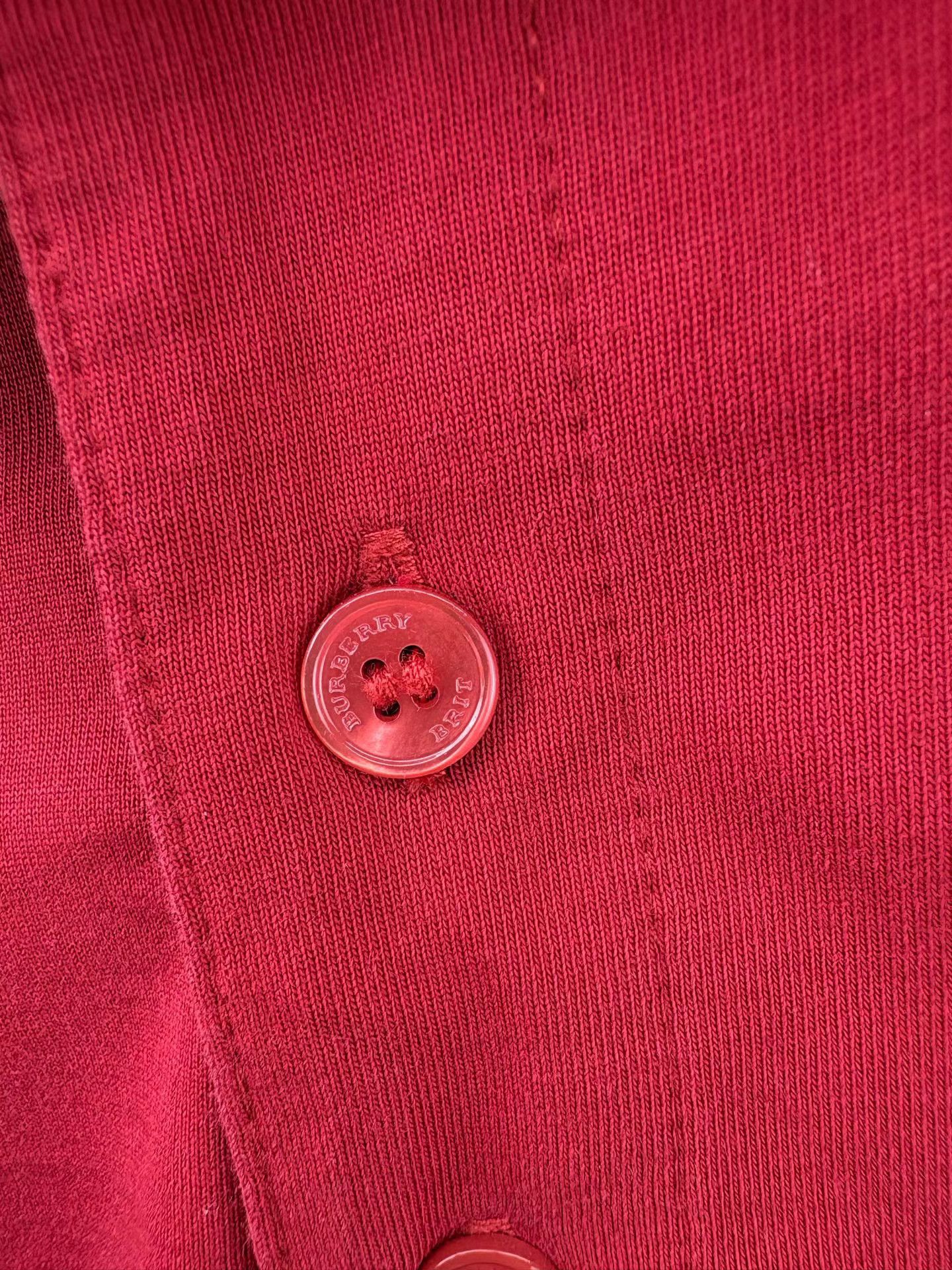 Burberry BURBERRY Red Short Sleeve Polo Size US L / EU 52-54 / 3 - 3 Thumbnail