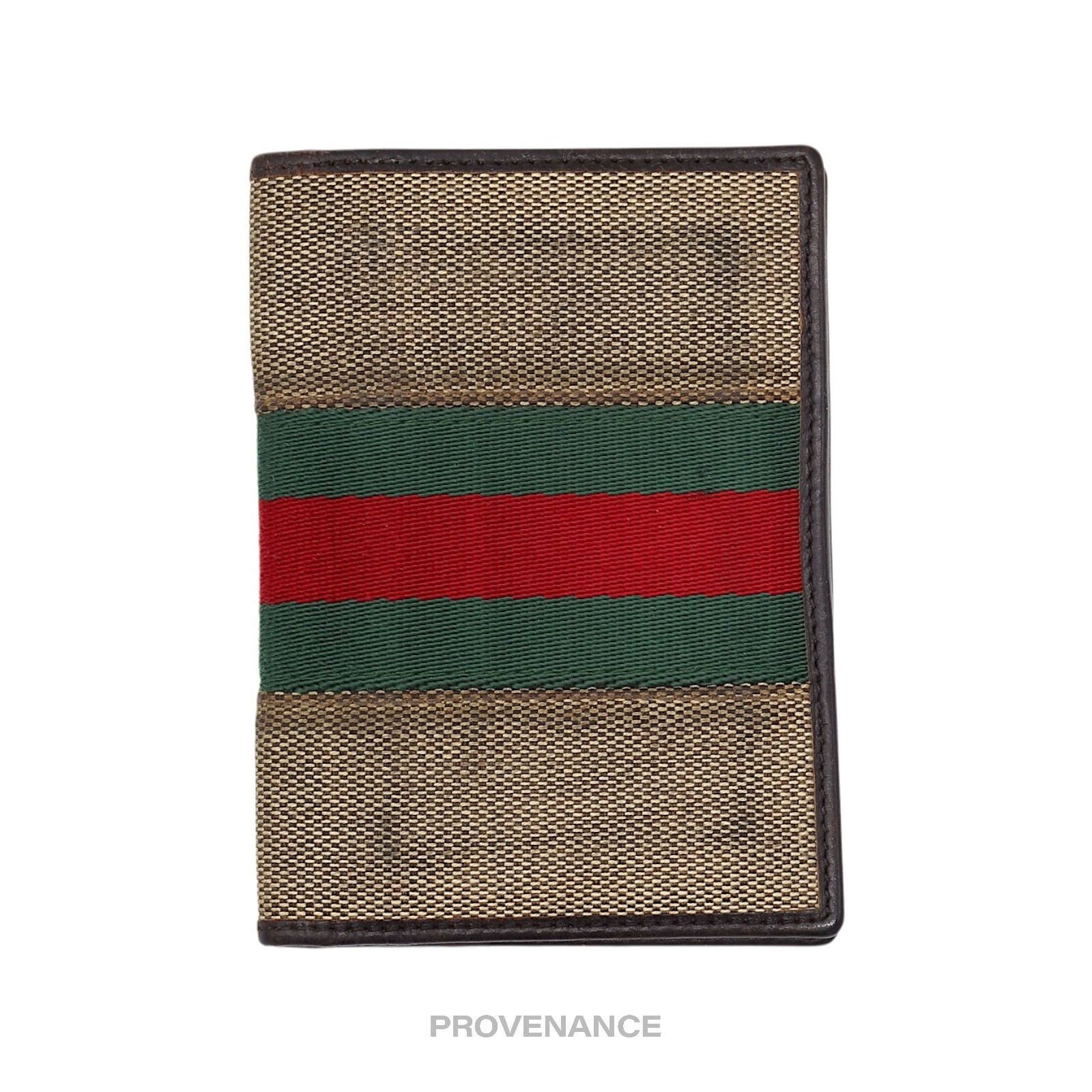 Gucci 🔴 Gucci Pocket Organizer Wallet - Raffia with Web Size ONE SIZE - 1 Thumbnail
