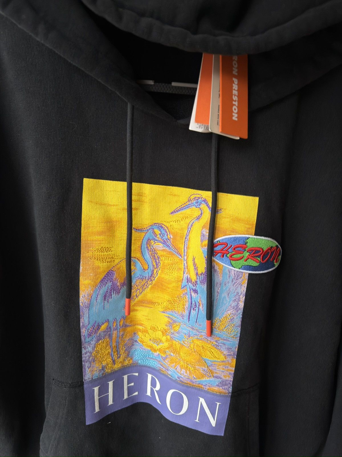 Heron Preston Heron Preston crane big logo new black hoodie Size US XL / EU 56 / 4 - 8 Thumbnail