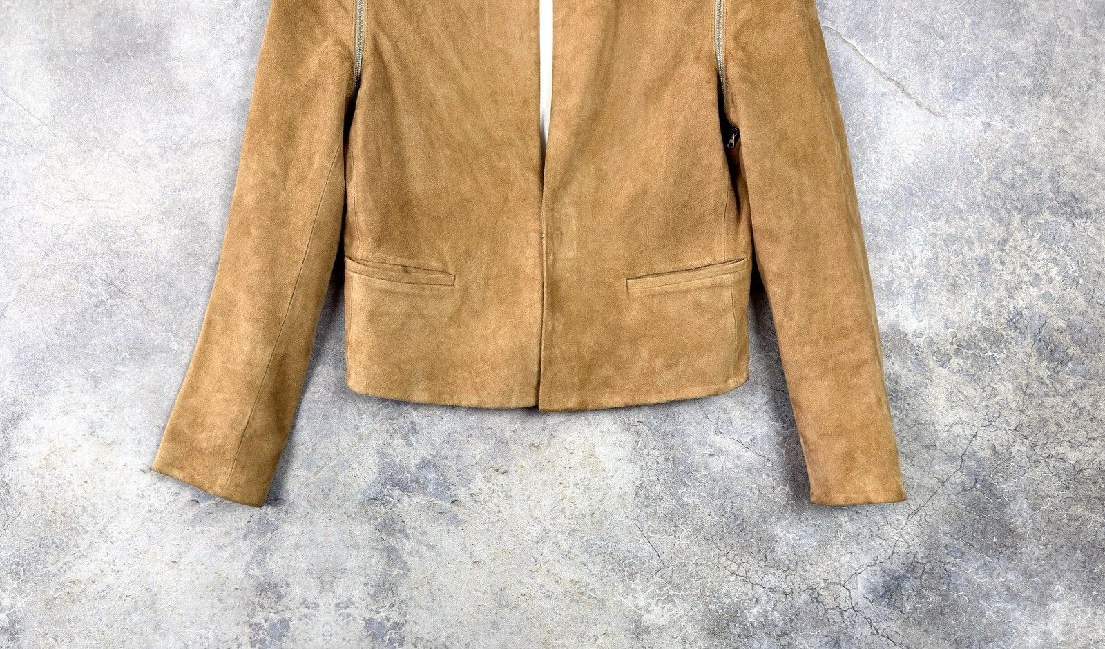 Sandro SANDRO Paris Suede Leather Womens Jacket Removable Sleeves Size M / US 6-8 / IT 42-44 - 5 Thumbnail