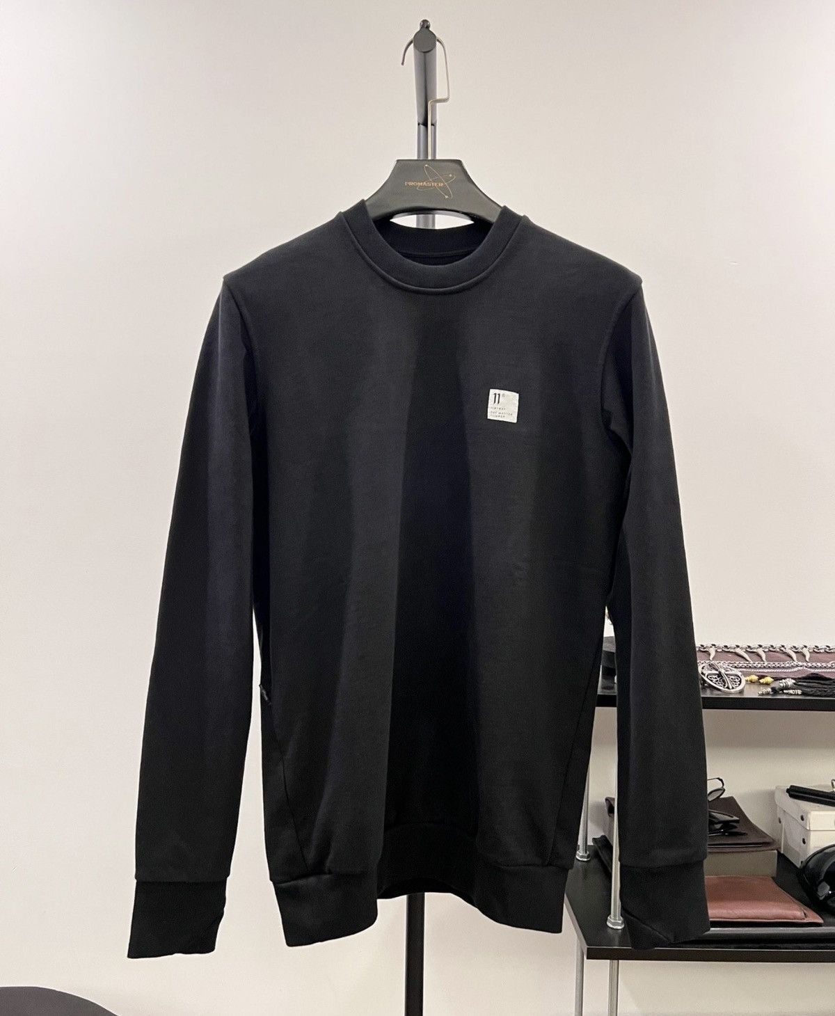 11ByBBS Basic Label-Patch Crewneck Sweatshirt
