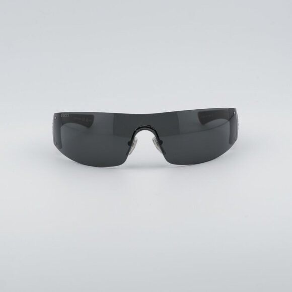 Gucci Gucci GG1958S 001 Sunglasses Ruthenium Shield Frame, Grey Size ONE SIZE - 2 Thumbnail