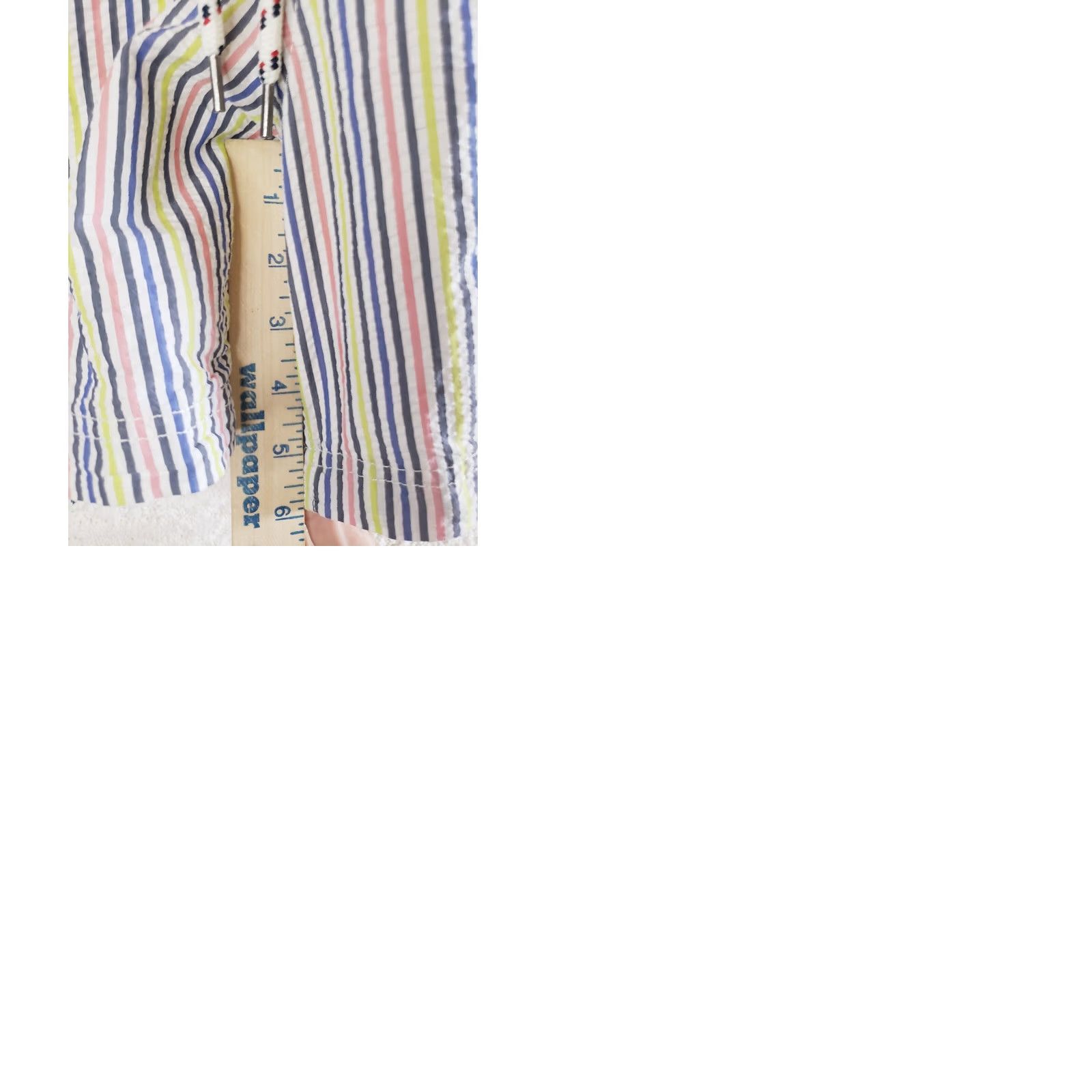 Lands' End Lands' End Men's Swim Trunks Board Shorts Blue Striped Lined L 36-38 Multicolor Beach Classic Mens Size US 33 - 9 Thumbnail