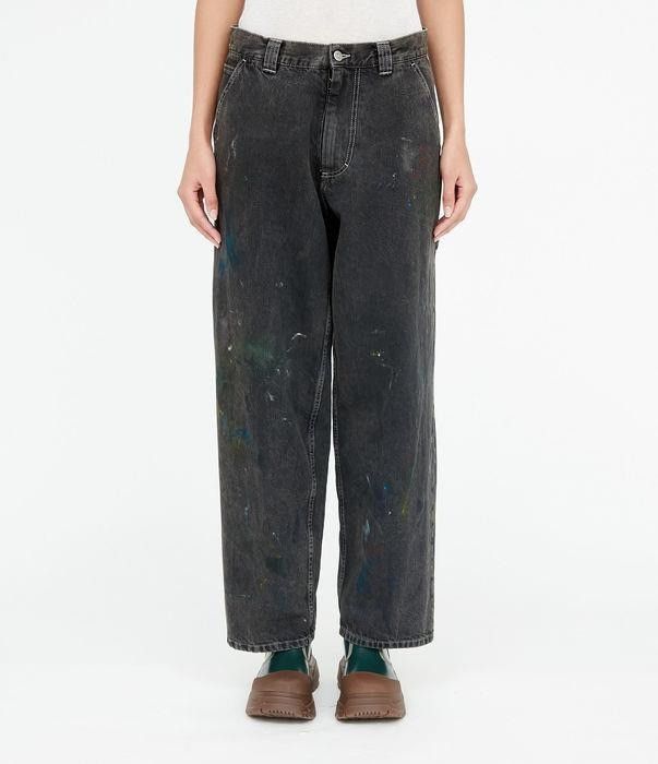 Maison Margiela o1bcso1str0526 Paint Splatter Carpenter Jeans Washed Black Size 28" / US 6 / IT 42 - 1 Thumbnail