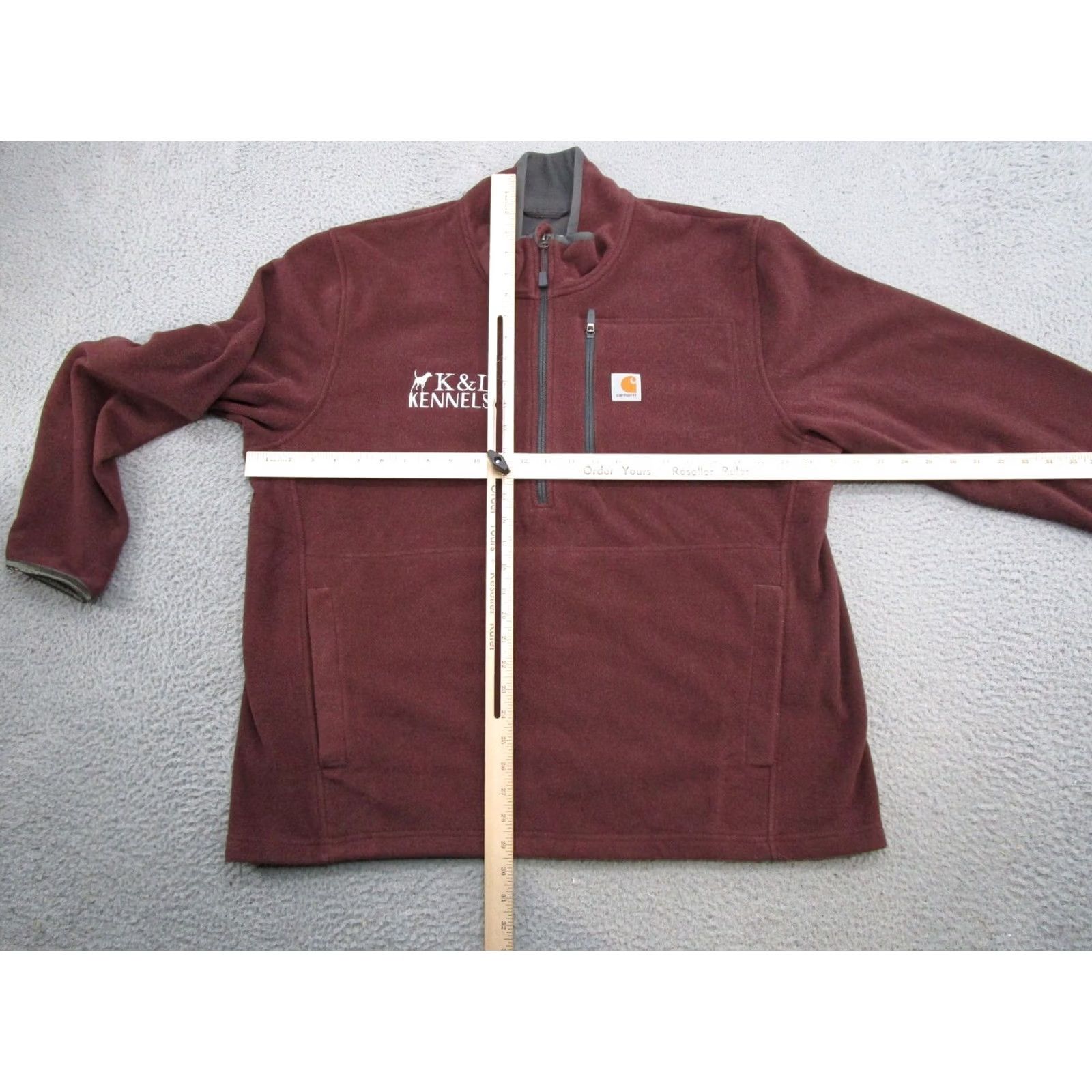 Carhartt Carhartt Dalton 1/2 Zip Fleece Sweatshirt Jacket Mens XL Maroon Red 90s Classic Outdoor Hiking Hunting Size US XL / EU 56 / 4 - 6 Thumbnail