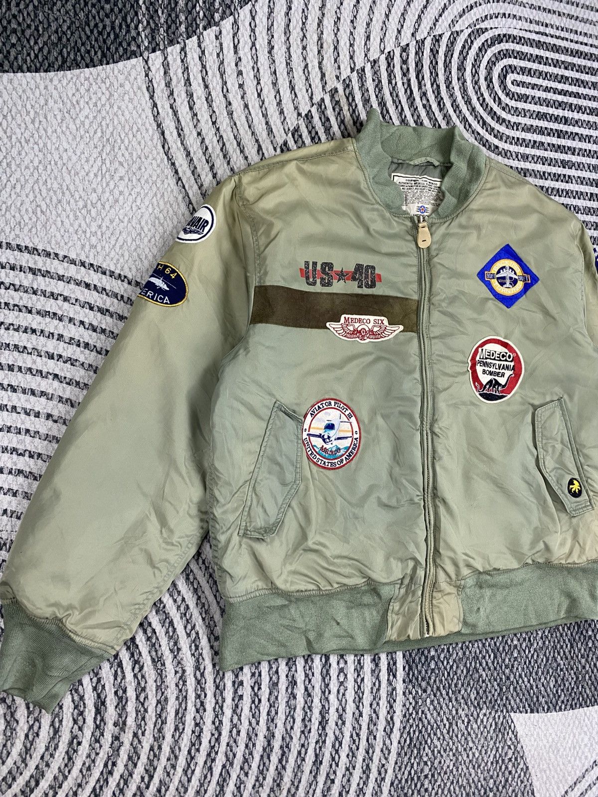 Japanese Brand Vintage Medico Pennsylvania Multi Patches Bomber Jacket Size US XL / EU 56 / 4 - 4 Thumbnail