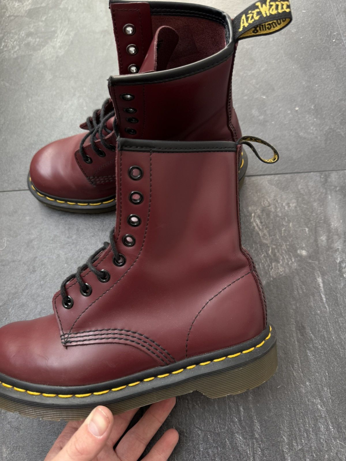 Dr. Martens × Vintage Dr Martens 1460 Vintage Boots Shoes Cherry Red Smooth Size US 5 / IT 35 - 9 Thumbnail
