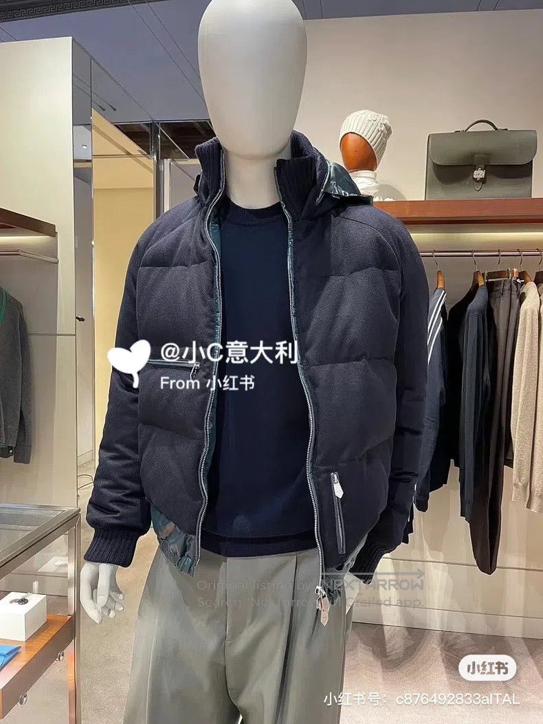 Hermes Hermes Men's Waterproof Cashmere Down Jacket, Zipper Hood Size US M / EU 48-50 / 2 - 9 Thumbnail