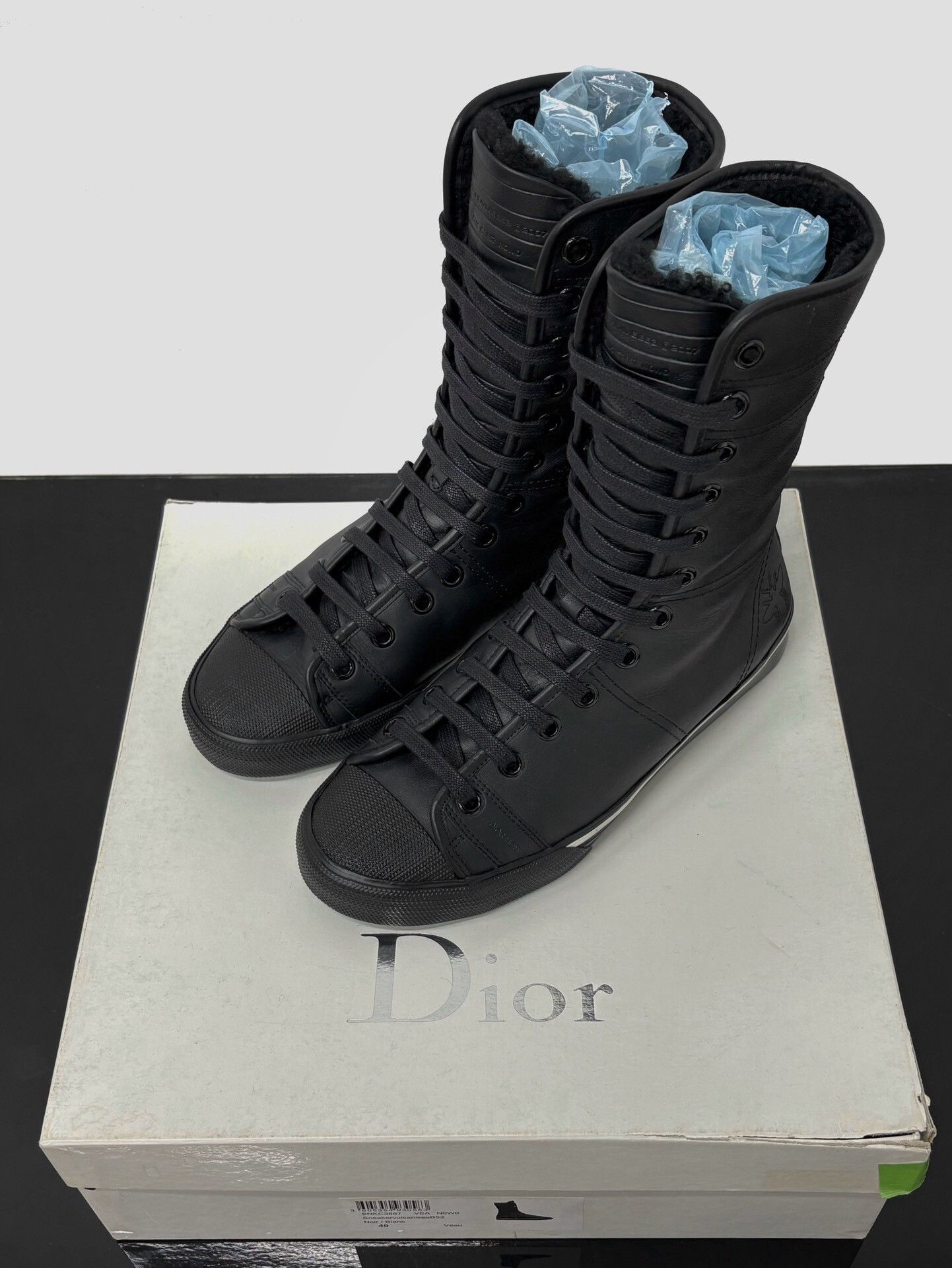 Dior × Hedi Slimane Dior Homme AW04 “VOTC” Zip Up High Top Boxing