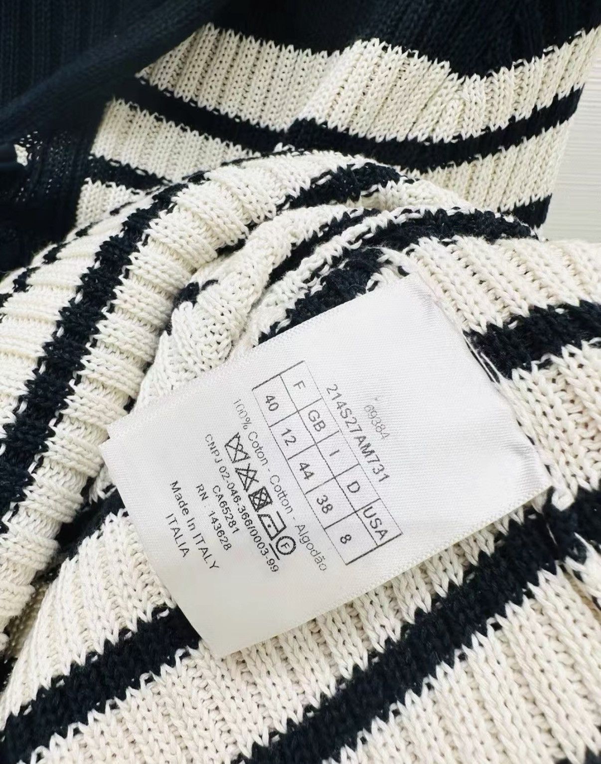 Dior Dior Black & White Striped Sailor Collar Knit Sweater J33 Size S / US 4 / IT 40 - 6 Thumbnail
