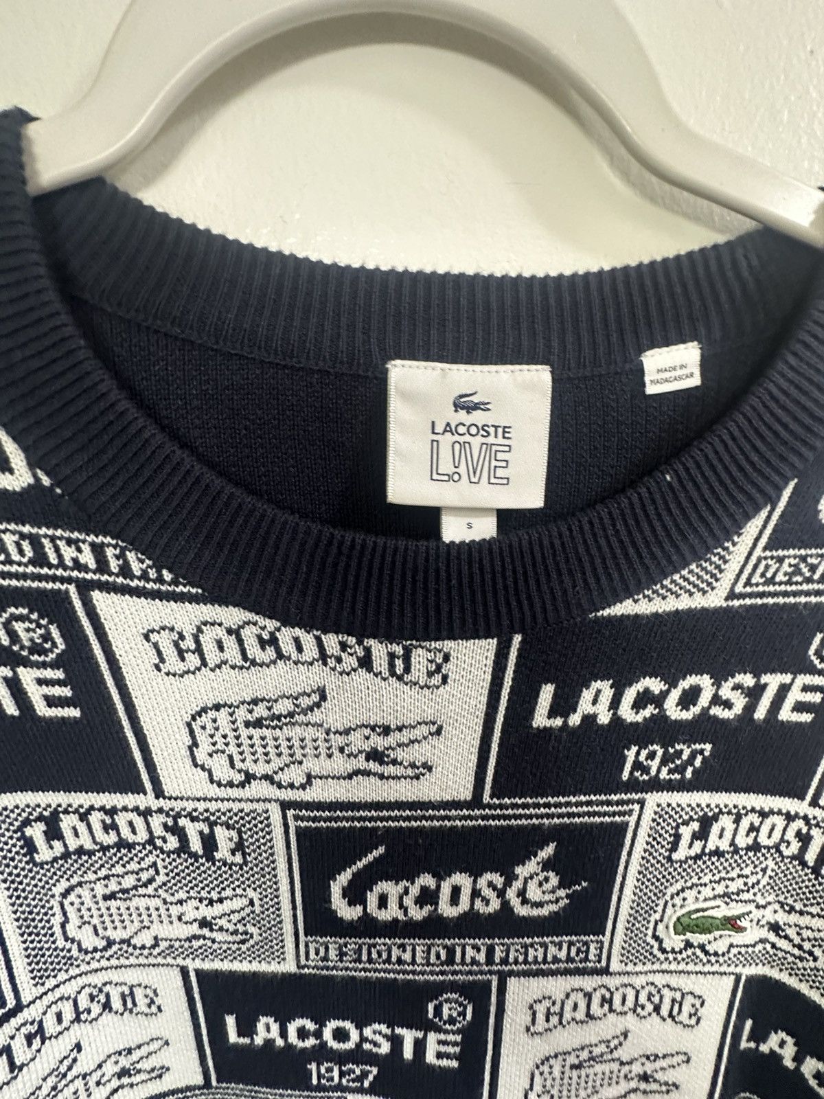 Lacoste Lacoste LIVE Heritage Crew Neck Patchwork Jacquard Size US S / EU 44-46 / 1 - 2 Thumbnail