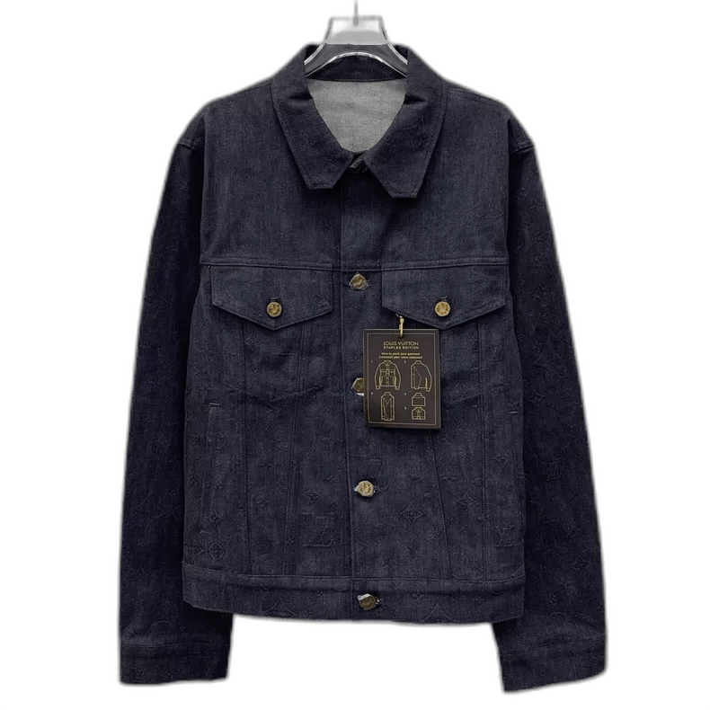 Louis Vuitton Louis Vuitton Denim Jacket Gray Black Pattern -2505 Size US L / EU 52-54 / 3 - 1 Thumbnail