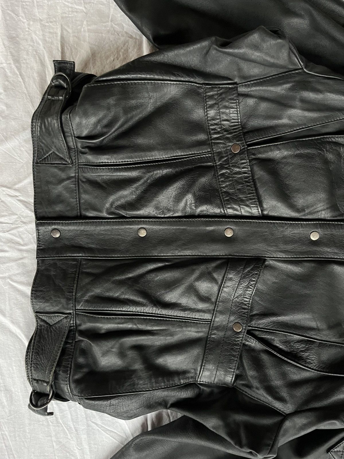 Japanese Brand Vintage Black Leather Batwing Jacket 90s Statement Size US M / EU 48-50 / 2 - 4 Thumbnail