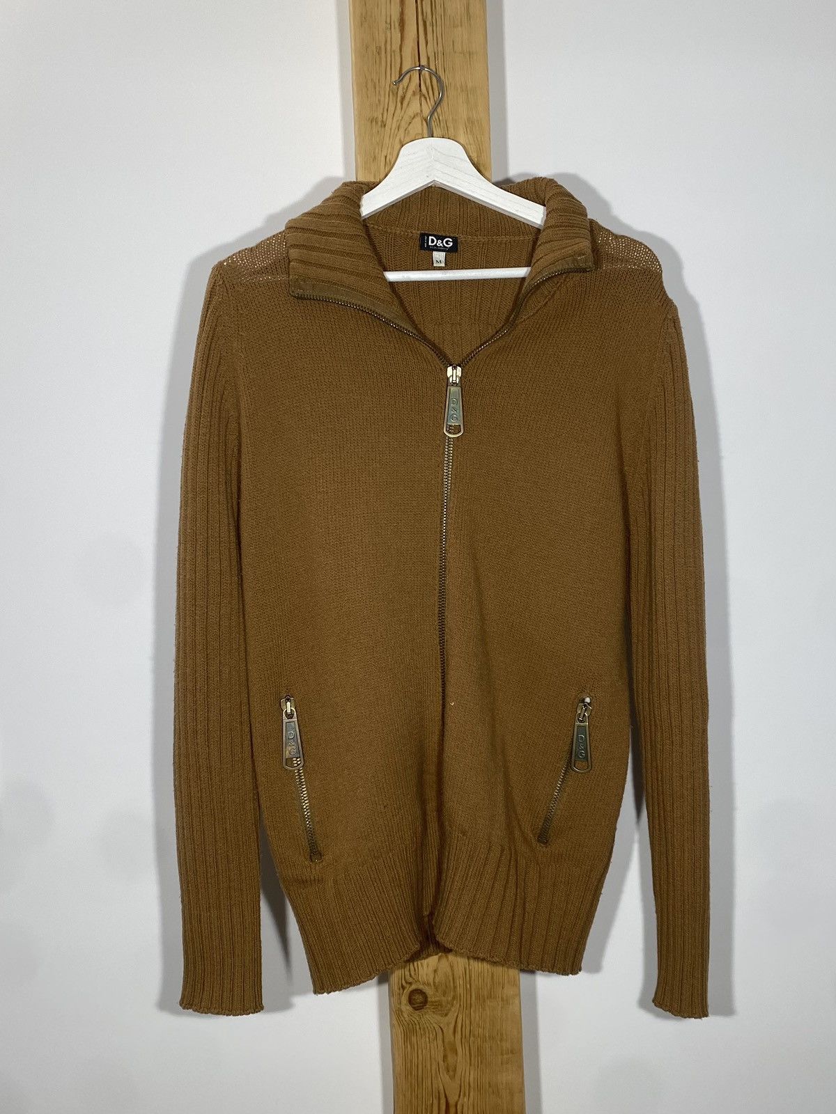 Designer × Dolce & Gabbana × Vintage Dolce & Gabbana zip sweater Brown Y2K vintage Size US M / EU 48-50 / 2 - 1 Thumbnail