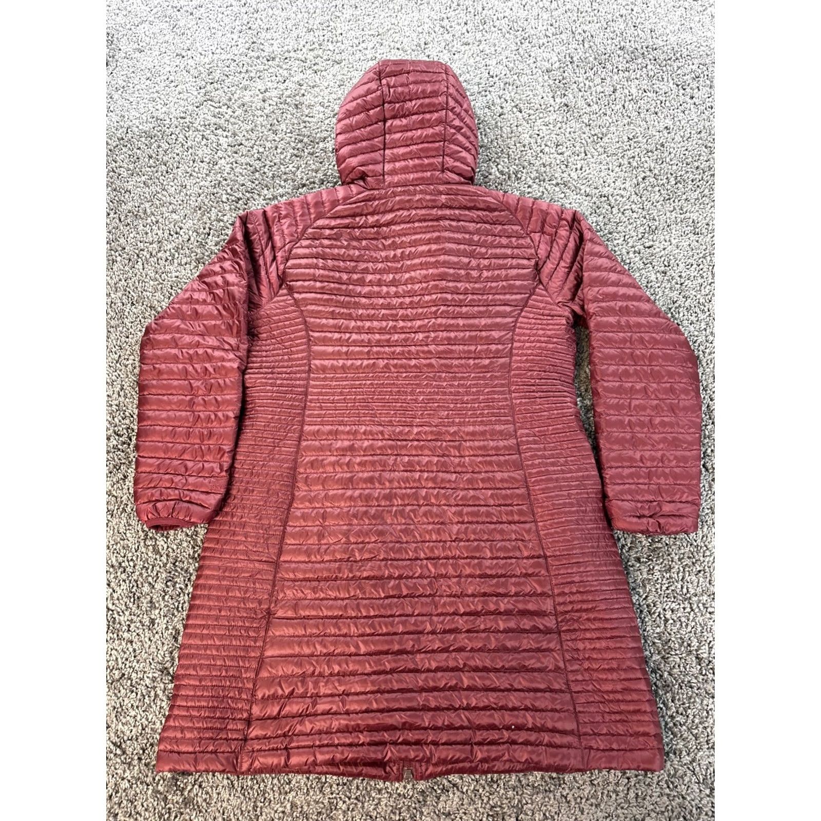 Vintage L.L. Bean Down Jacket Parka Hooded Women Large Red Plum Ultralight 850 Pertex Nylon Long Sleeve Zip Size L / US 10 / IT 46 - 6 Thumbnail