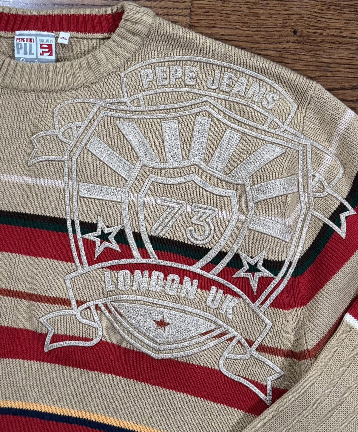 Vintage Vintage Pepe Jeans London Graphic Sweater (Size XXXL) Size US XXL / EU 58 / 5 - 3 Thumbnail