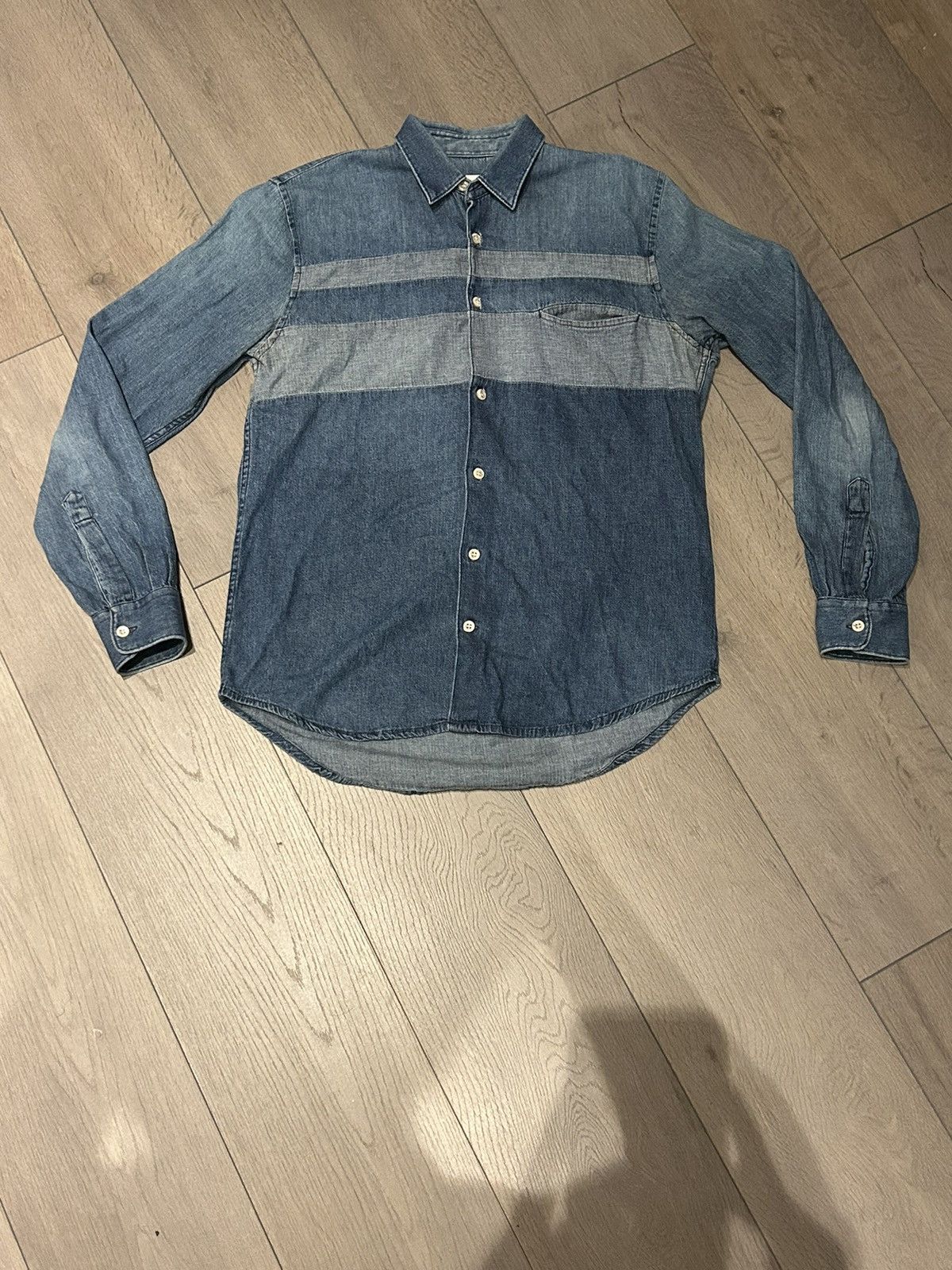 Our Legacy Our Legacy Patchwork Denim Shirt Size US S / EU 44-46 / 1 - 1 Thumbnail