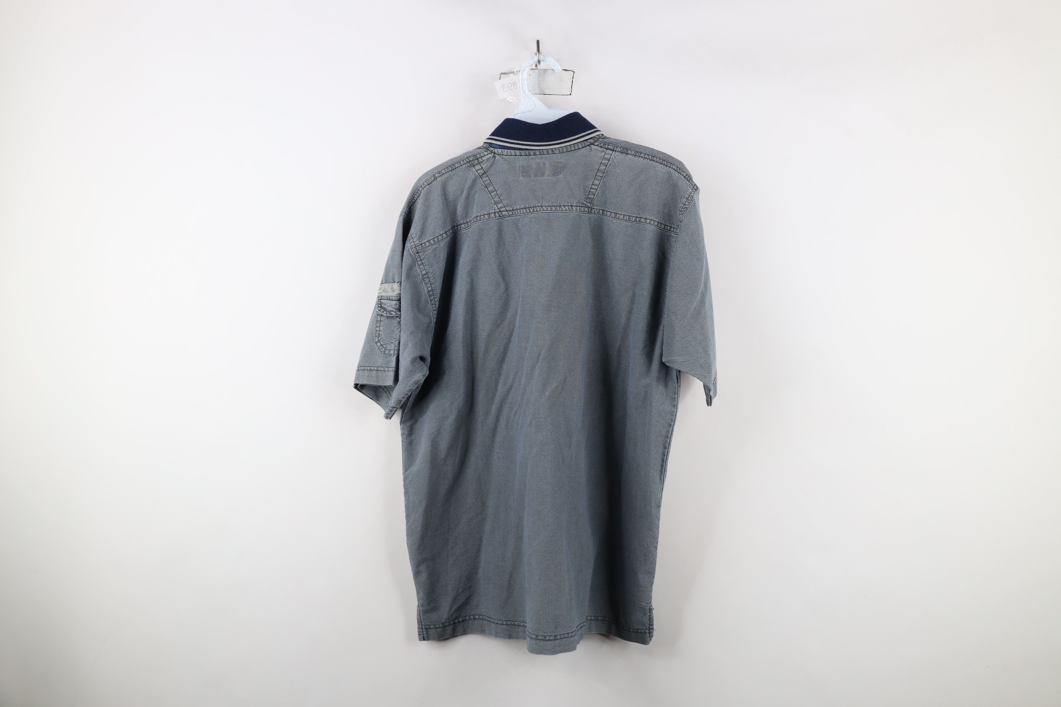 Vintage Vintage 90s Streetwear Stonewash Collared Polo Shirt Blue Size US L / EU 52-54 / 3 - 13 Thumbnail