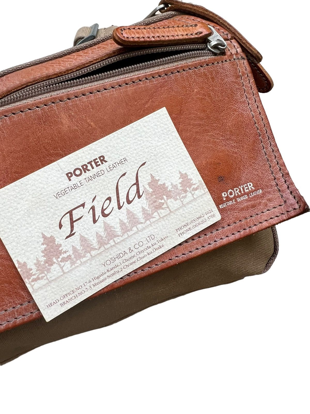 Leather Vintage Porter by Yoshida Hybrid Leather Cotton Canvas Bag Size ONE SIZE - 19 Thumbnail