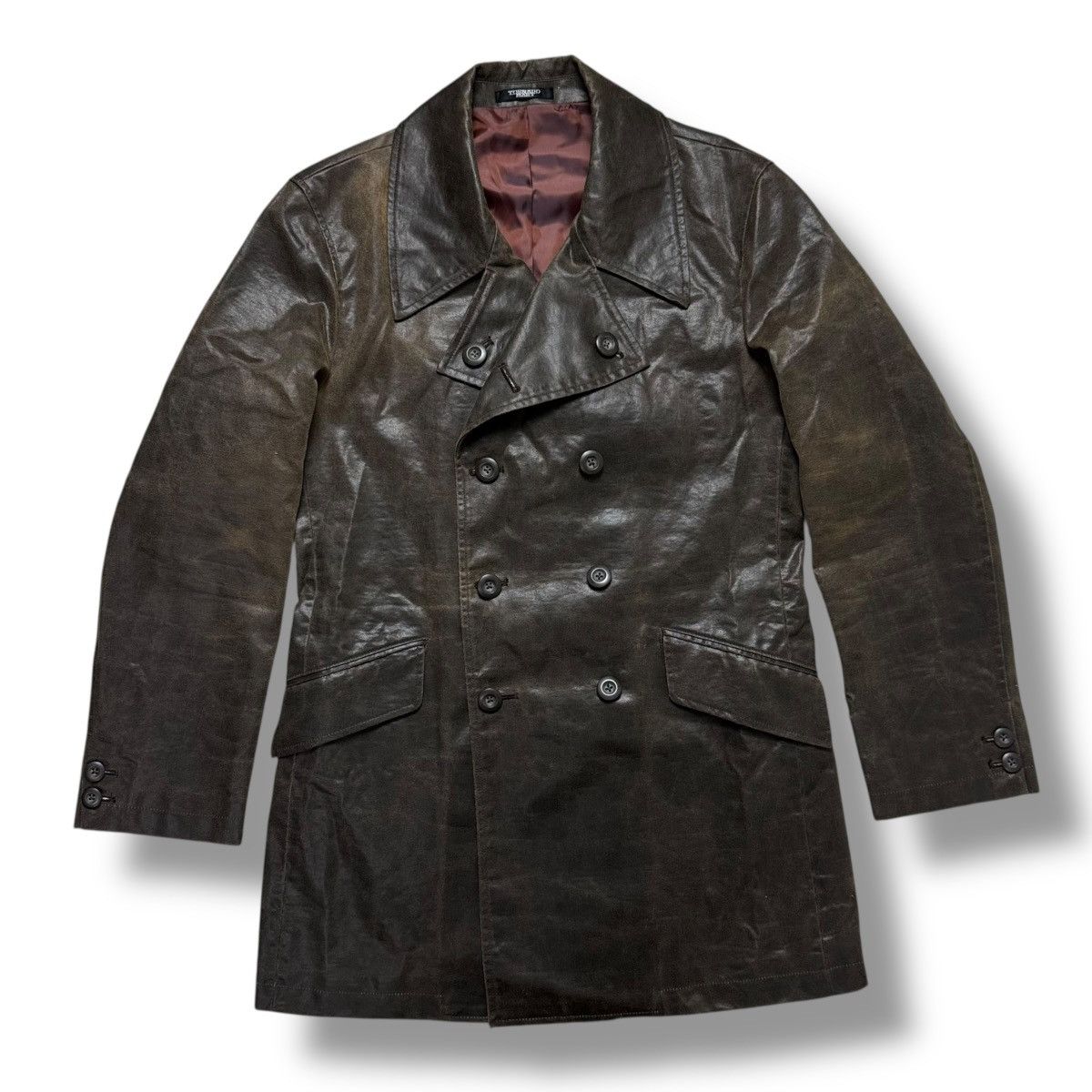 Tornado Mart Tornado Mart Sheep Leather Trench Coat Jacket Size US XL / EU 56 / 4 - 1 Thumbnail