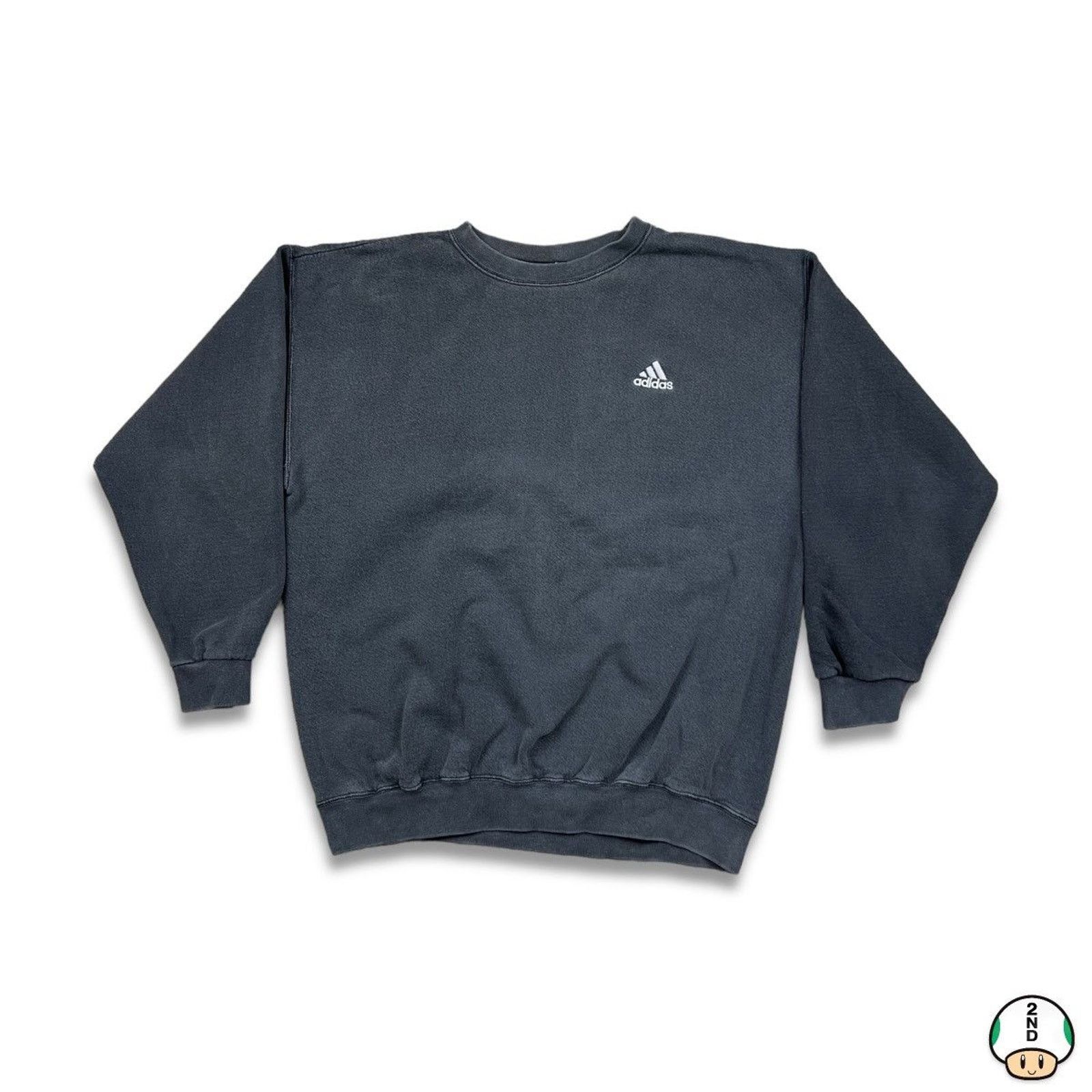 Adidas × Vintage Vintage 90s Adidas Sweatshirt 3 Stripe Sun Faded Pullover Size US M / EU 48-50 / 2 - 1 Thumbnail