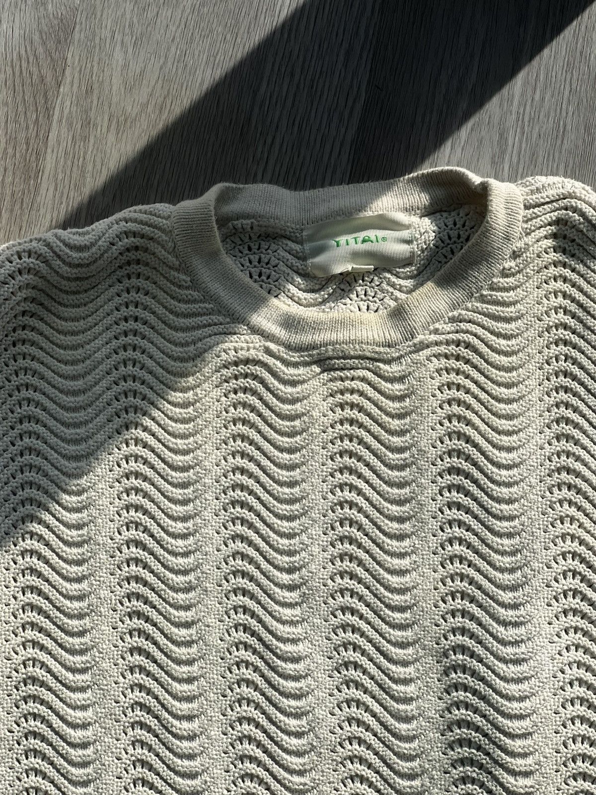 YITAI Yitai Cream Shale Stitch T-Shirt, Size S Size US S / EU 44-46 / 1 - 3 Thumbnail