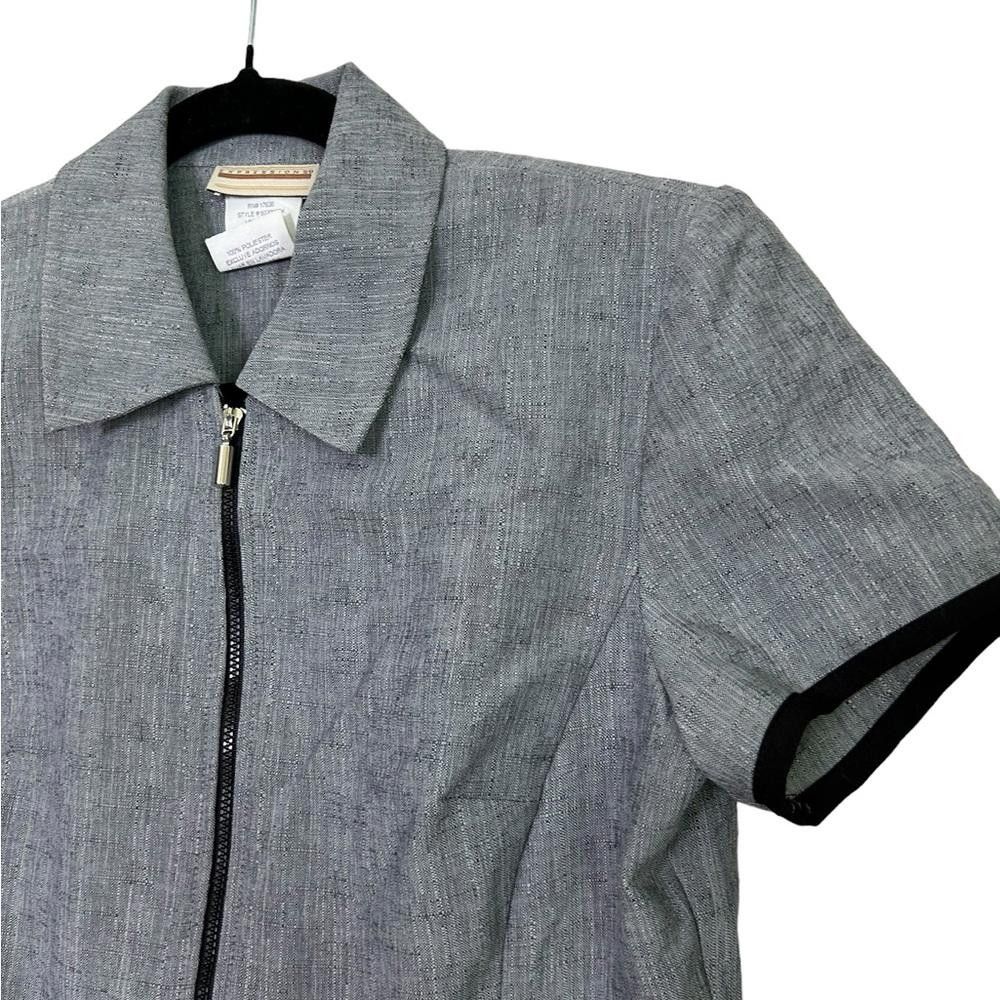 Forme D'Expression Expressions l Vintage Gray Short Sleeve Shirt Blazer Size 10 Size L / US 10 / IT 46 - 3 Thumbnail