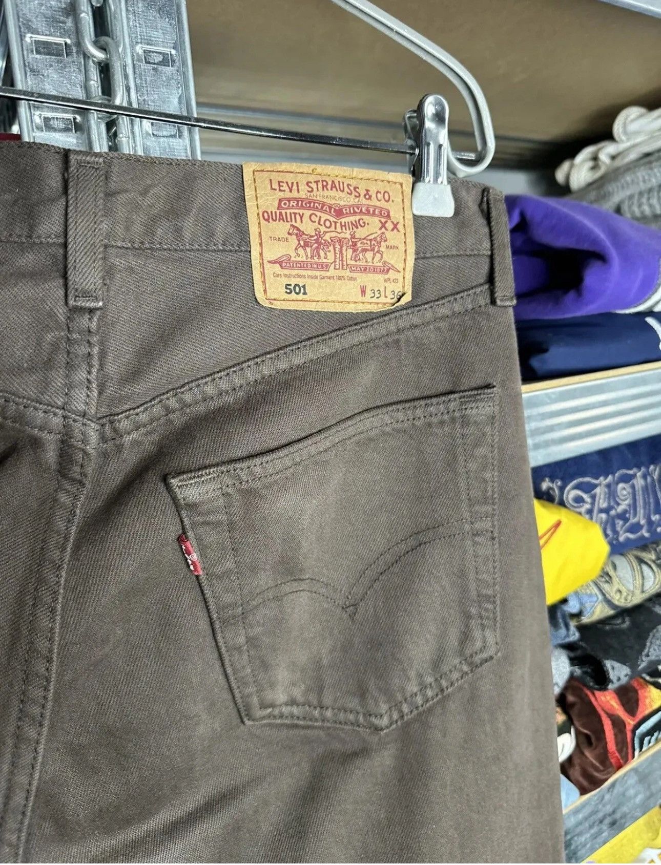 Levi's Crazy Vintage 90s Levi’s 501 Jeans Light Wash Tapered Size US 33 - 9 Thumbnail