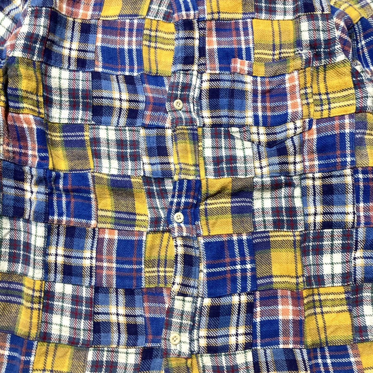 Japanese Brand 2000s Ships Patchwork Madrass Heavy Weight Button Up Shirt Size US S / EU 44-46 / 1 - 8 Thumbnail