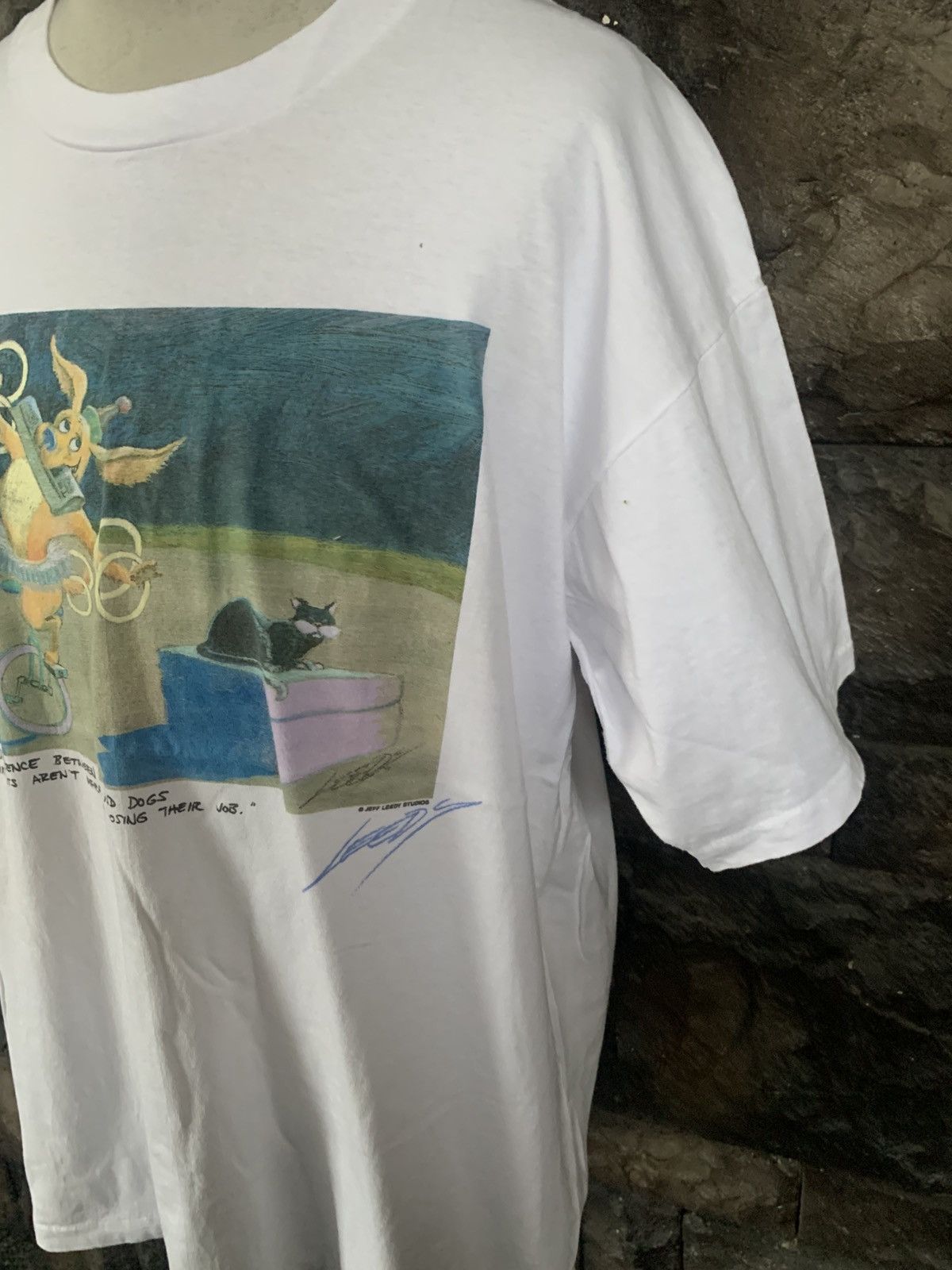 Vintage Vintage 90s Jeff Leedy Studios Graphics Art T shirt Size US XL / EU 56 / 4 - 4 Thumbnail