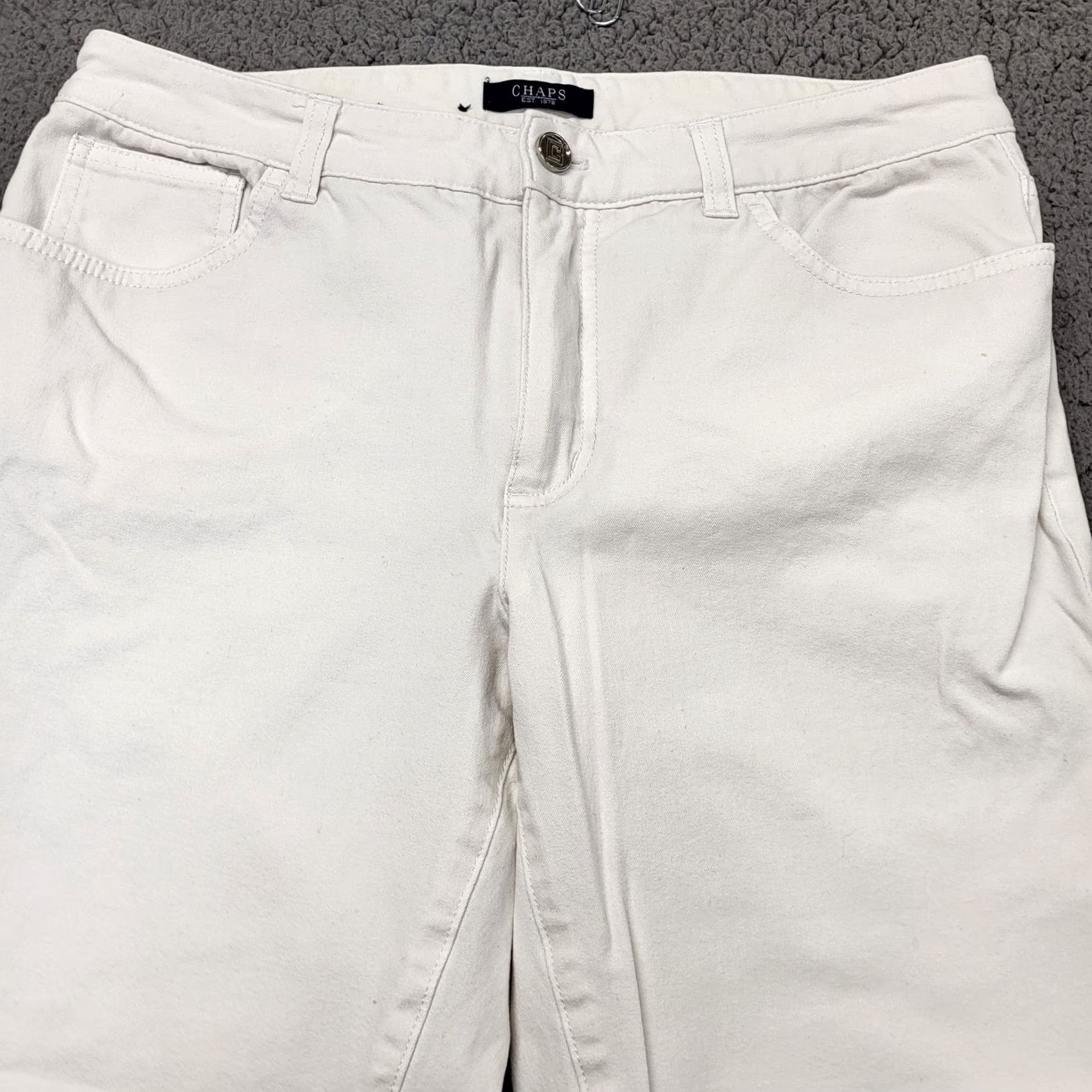 Chaps VINTAGE CHAPS Ralph Lauren White Denim Womens Size 12 Ankle Chino Pants 32x26 Size 34" / US 12 / IT 48 - 5 Thumbnail
