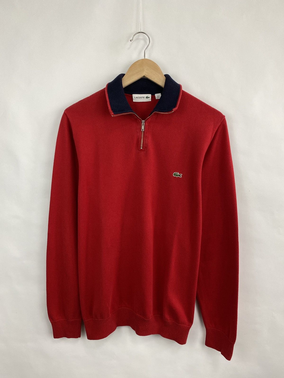 Lacoste 🇺🇸 Y2K Lacoste 1/4 Zip Hoodie College Style Hype Rare Size US XL / EU 56 / 4 - 3 Thumbnail