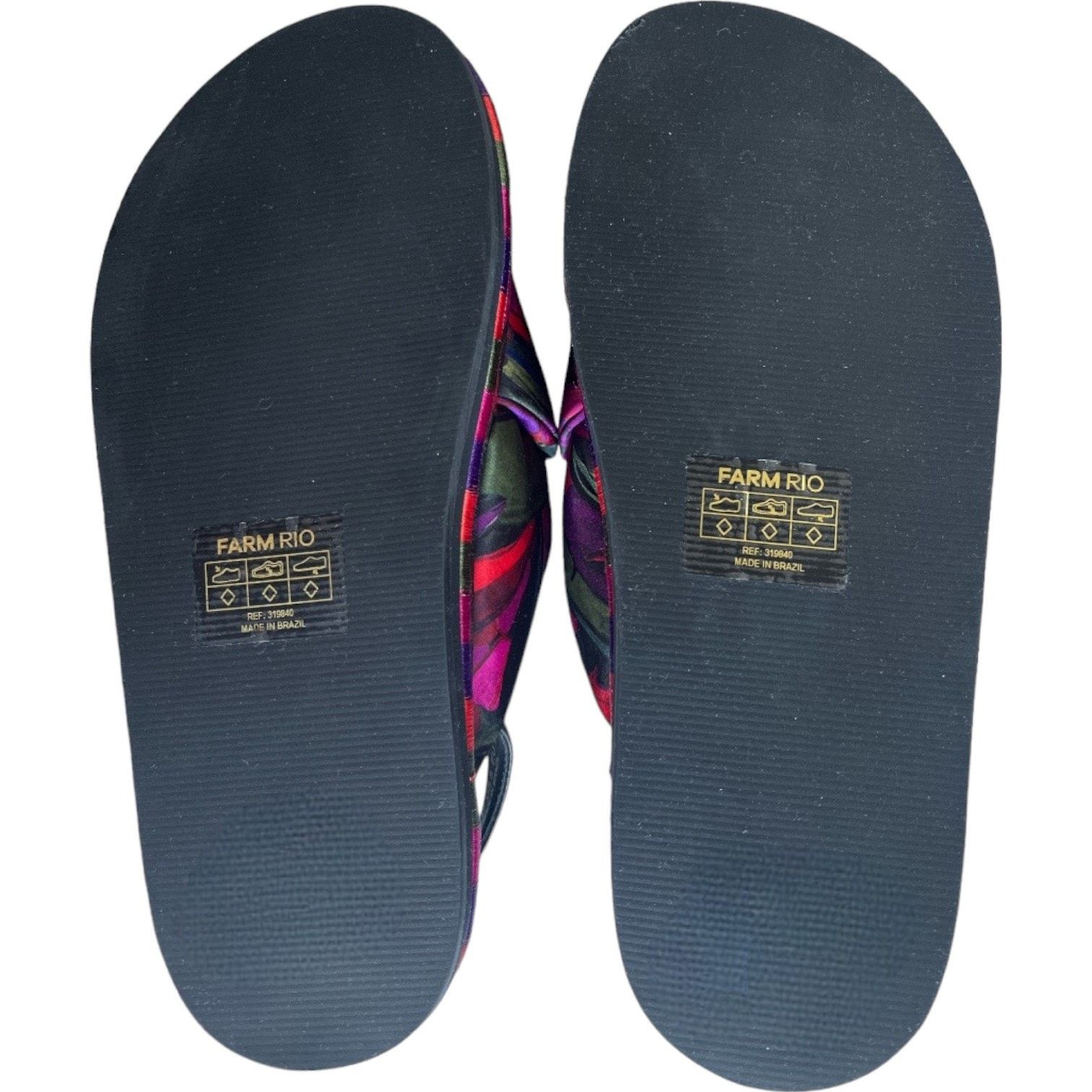 Farm Rio FARM RIO Floral Puff Peep-Toe Slingback Sandals, US8 Size US 8 / IT 38 - 10 Thumbnail