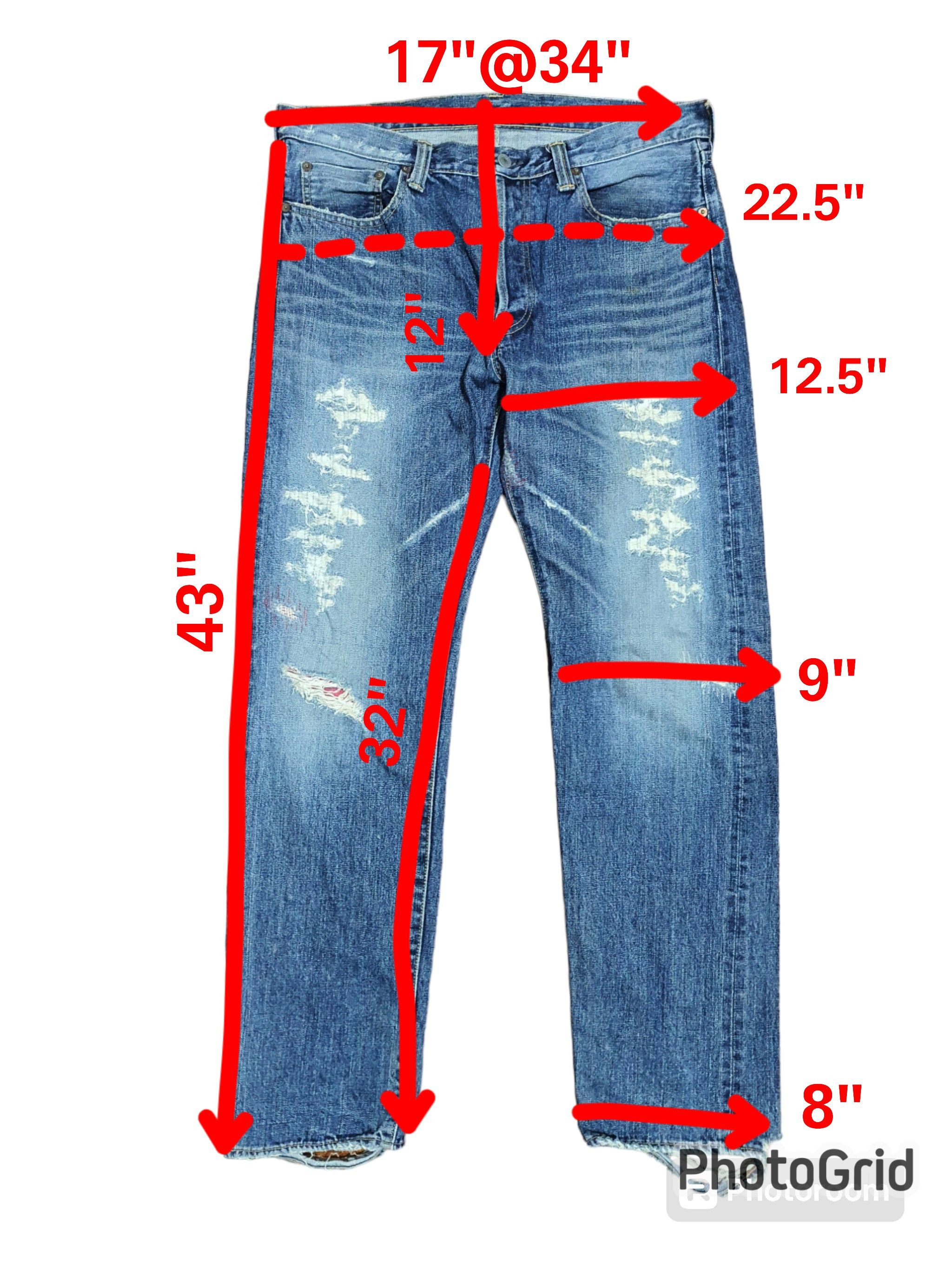 Eternal × Japanese Brand ETERNAL 34/43 DISTRESSED HALF SELVEDGE JEANS Size US 34 / EU 50 - 10 Thumbnail