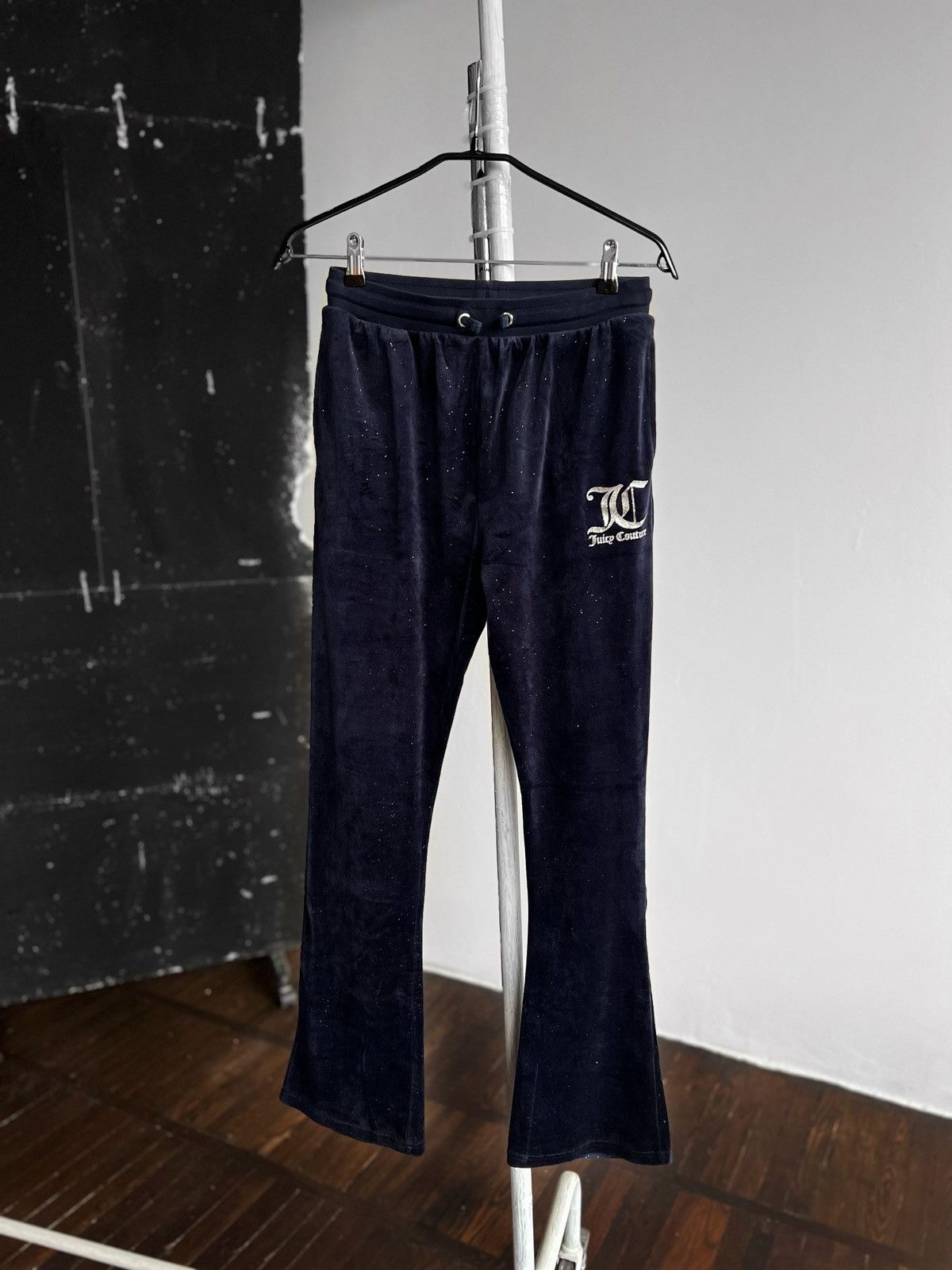 Juicy Couture × Juicy Couture Jeans Juicy Couture Womens Blue Velour Bootcut Pants Small Logo Size 27" / US 4 / IT 40 - 2 Thumbnail