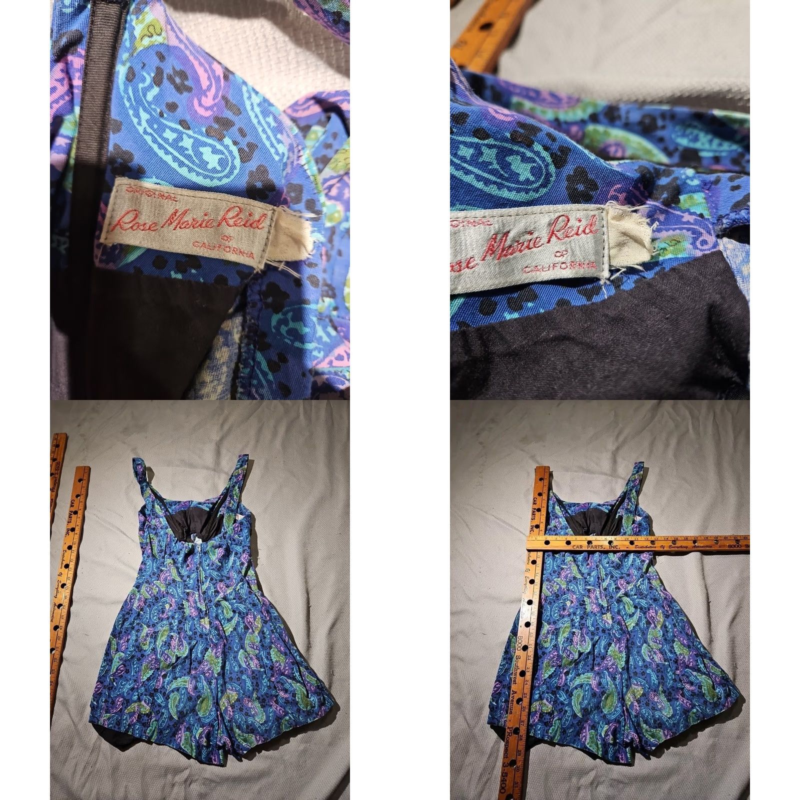 Vintage VINTAGE Rose Marie Reid Paisley Womens Blue One Piece Swimsuit Skorts Romper Size M Size 32" / US 10 / IT 46 - 8 Thumbnail