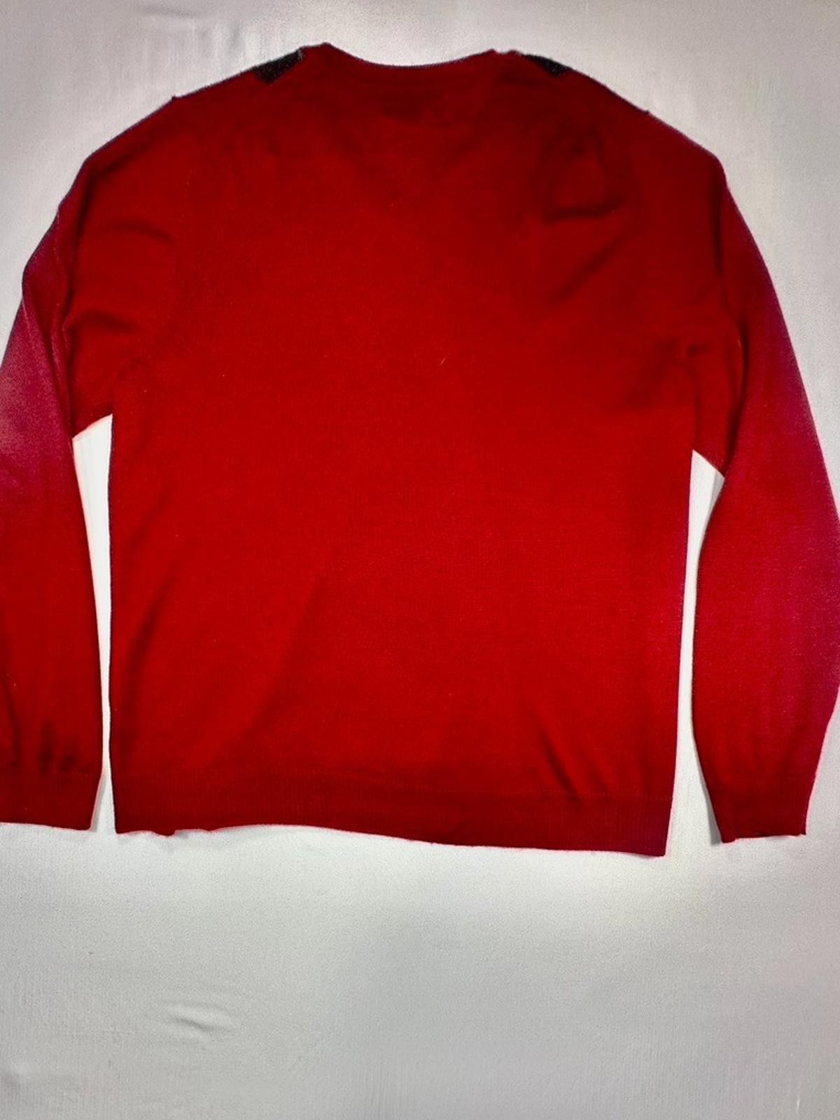 Apt. 9 Apt 9 Merino Wool Blend V-Neck Argyle Sweater Red/Gray XL Size US XL / EU 56 / 4 - 3 Thumbnail