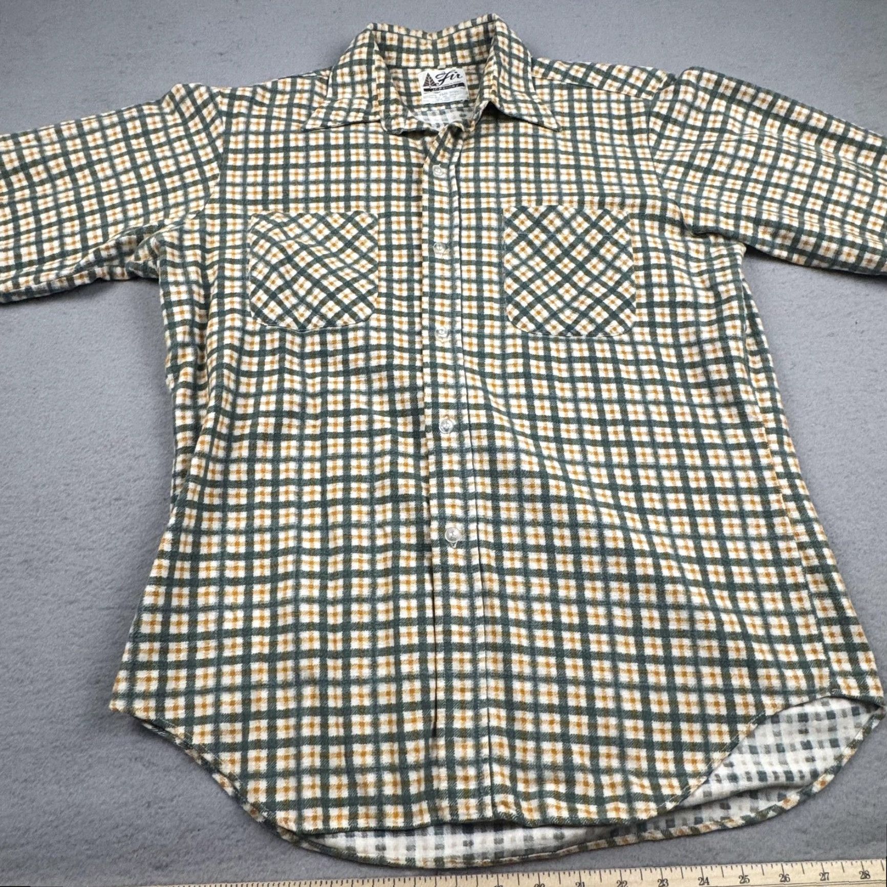 JCPenney VINTAGE JCPenney Fir Flannel Shirt Mens Green White Plaid Long Sleeve Button Up Size US M / EU 48-50 / 2 - 2 Thumbnail