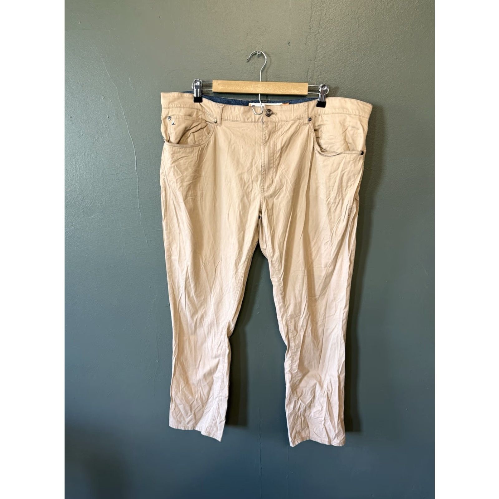 Vintage VINTAGE Tailor Mens Khaki Chino Pants 42 x 30 Regular Beige 42 30 Mens Size US 42 / EU 58 - 2 Thumbnail
