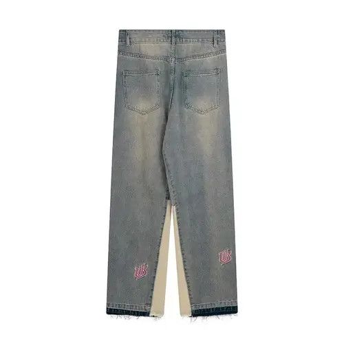 VIBE Washed distressed embroidered lettering jeans Size US 34 / EU 50 - 7 Thumbnail