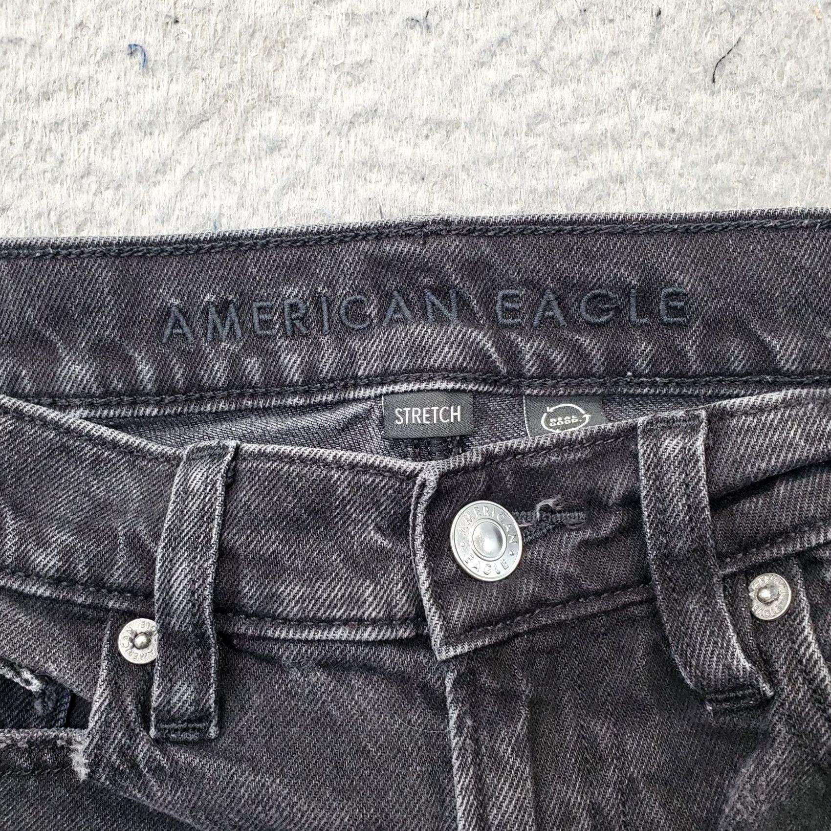 American Eagle Outfitters American Eagle Outfitters Jeans Womens 2 Black Denim Stretch High Rise Distressed Straight 5-Pocket Size 26" / US 2 / IT 38 - 7 Thumbnail