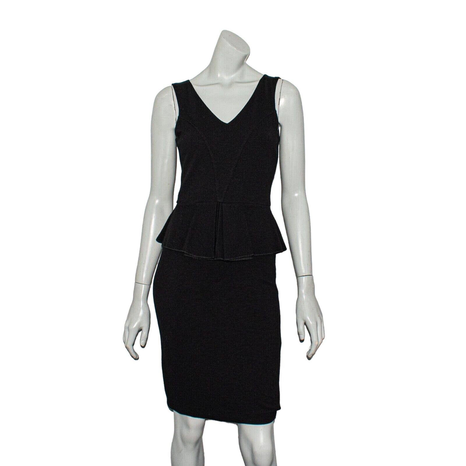 Ganni GANNI Women's Vneck Sleeveless Sheath Dress Ruffle waist Size S / US 4 / IT 40 - 2 Thumbnail